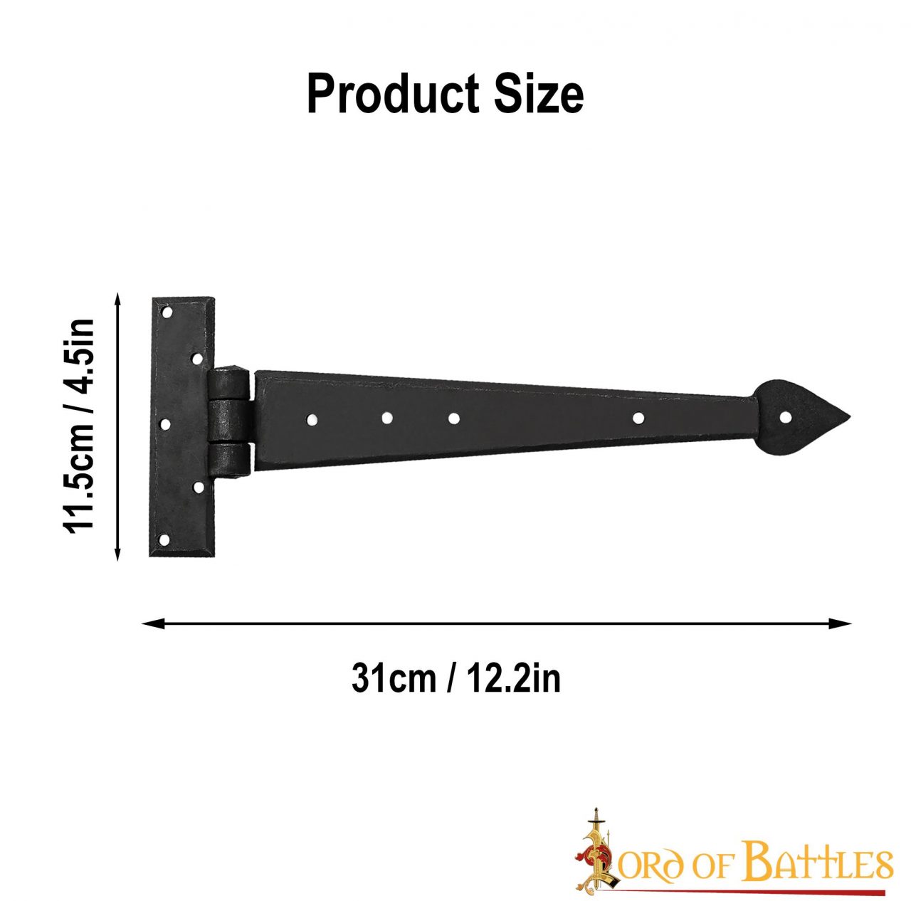 Bisagra de Puerta Rústica de Hierro Forjado a Mano - Bisagra de Correa Resistente para Puertas, Armarios y Cofres - Imagen 10