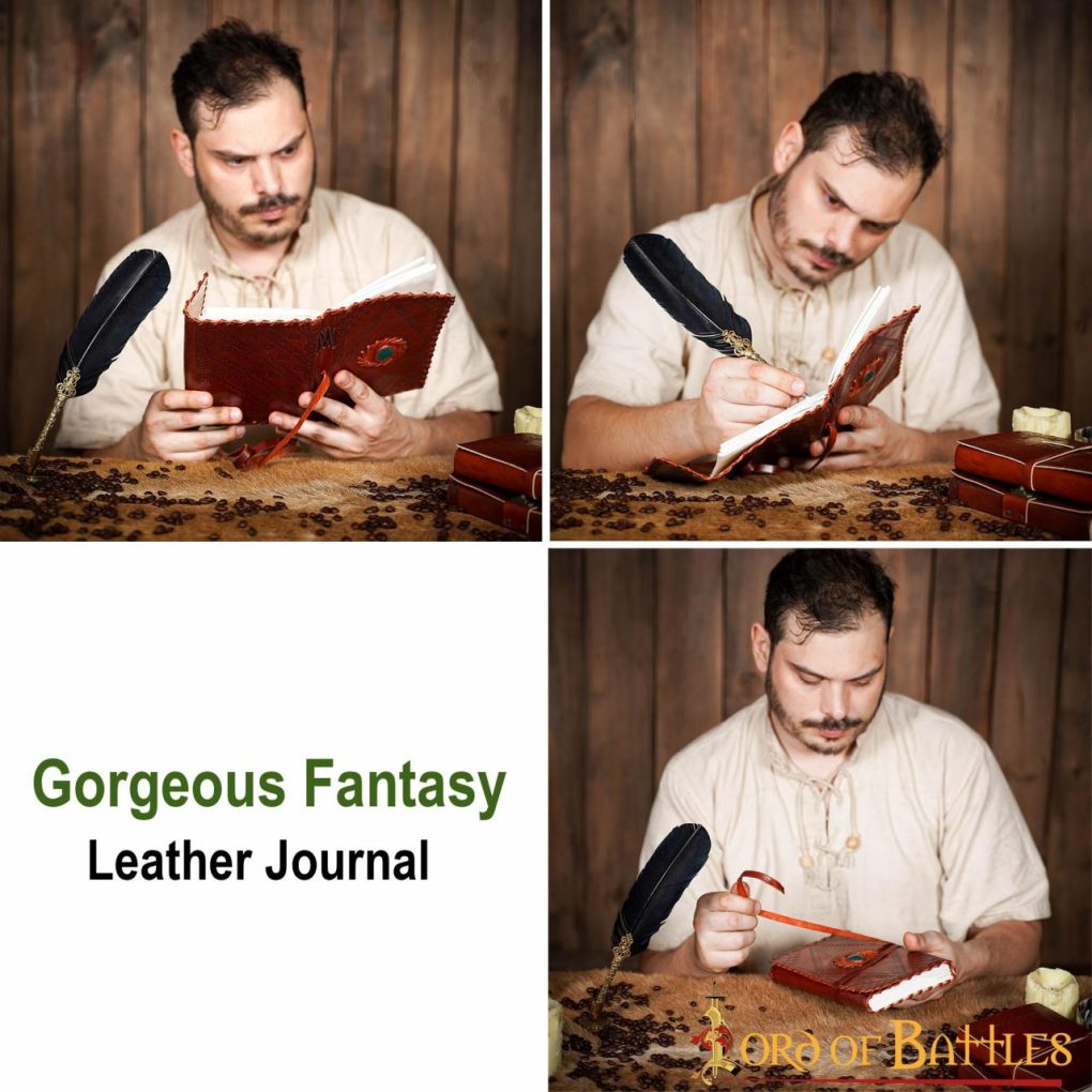 Imagen única de: Diario Medieval de Piedra Diario Artesanal de Piel Auténtica