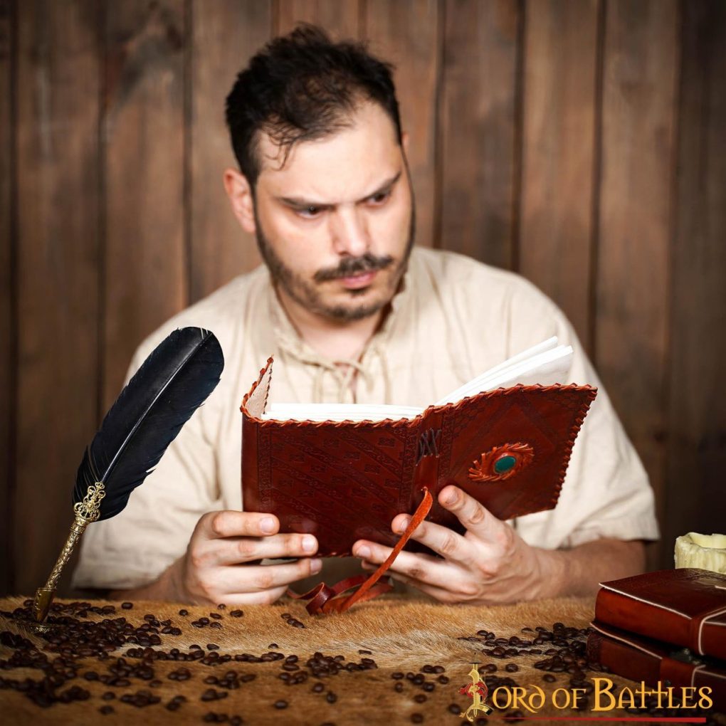 Imagen única de: Diario Medieval de Piedra Diario Artesanal de Piel Auténtica