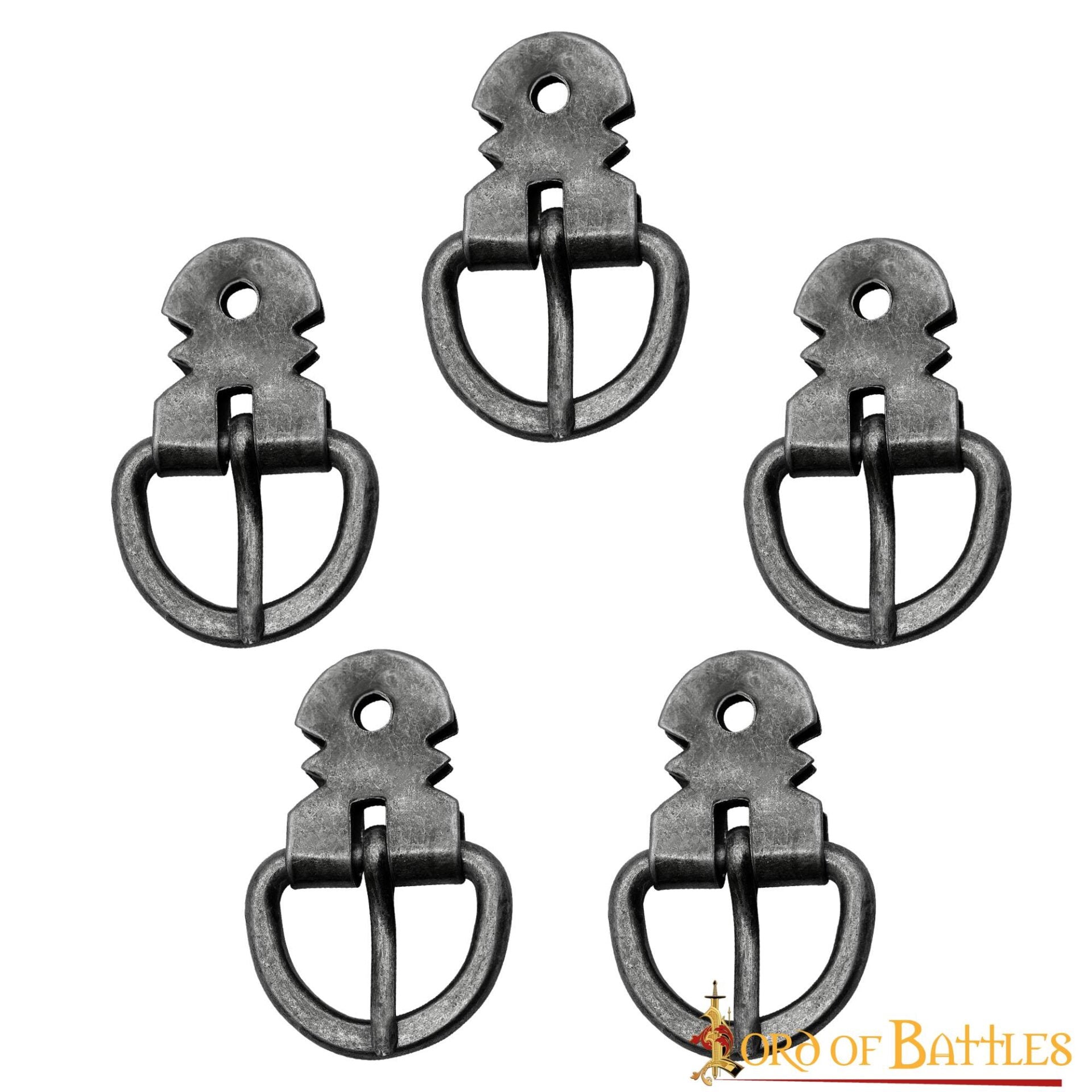 Imagen única de: Juego de Hebillas para Armadura de Placas Medieval - Hierro Ennegrecido Forjado a Mano (juego de 5)