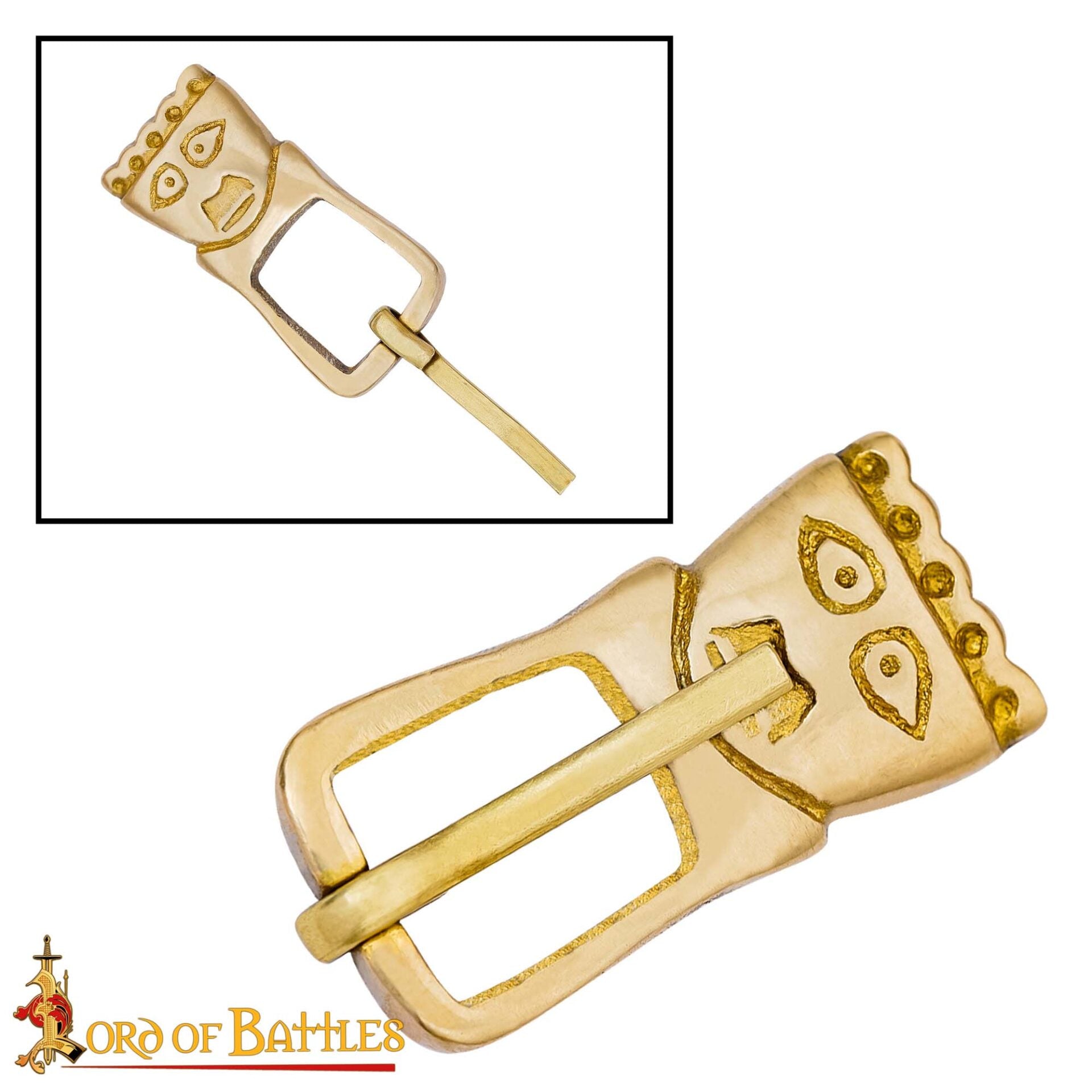 Imagen única de: Hebilla de Cinturón Medieval Tardía de Latón Macizo
