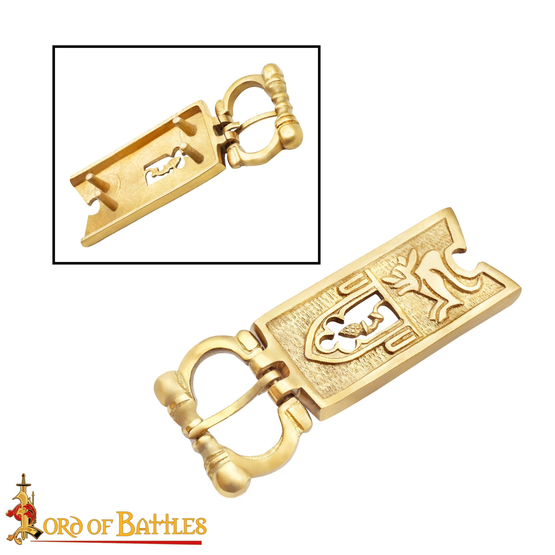 Hebilla Medieval de Latón con Cardo Cerrado - Accesorio para Cinturón Macizo - Imagen 16