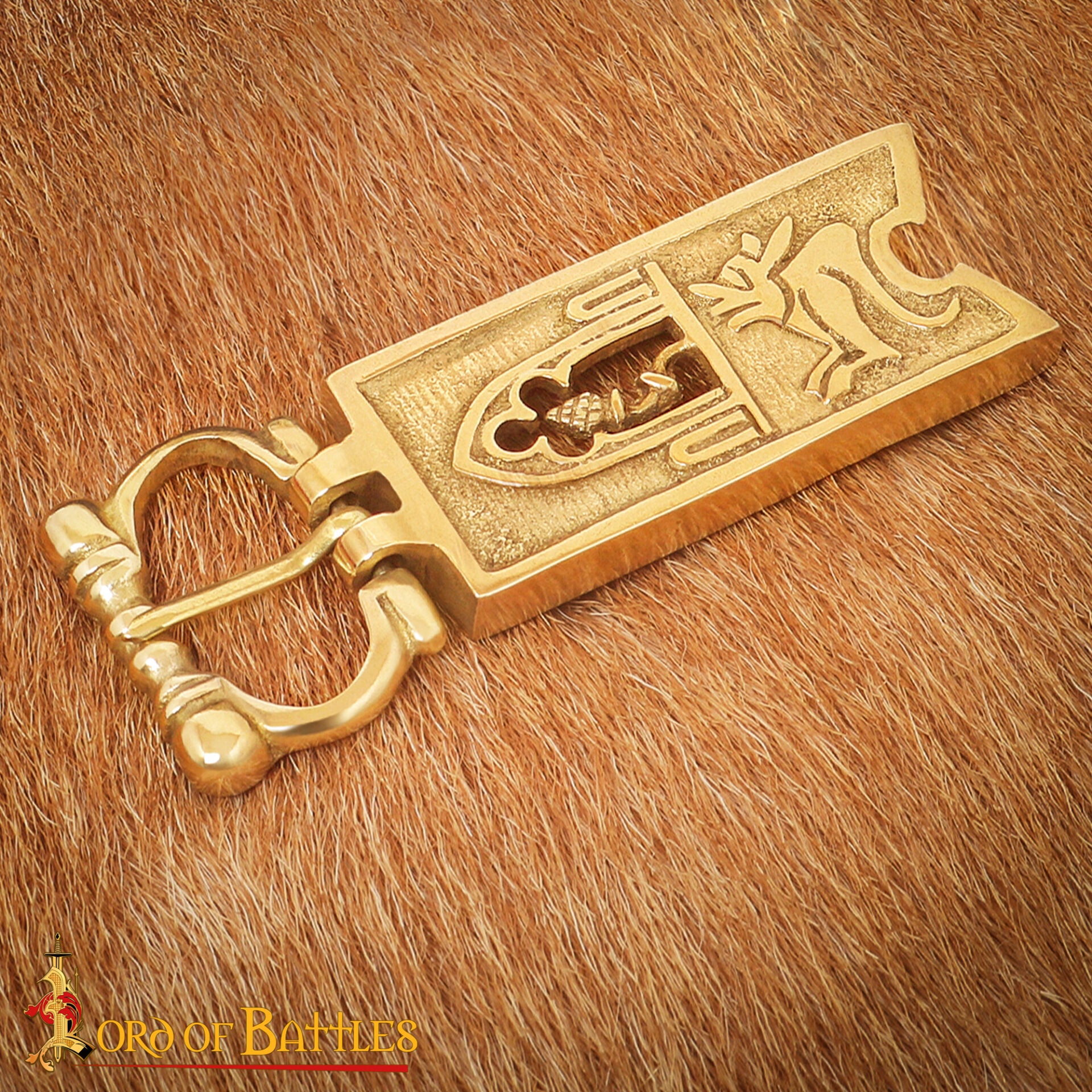 Hebilla Medieval de Latón con Cardo Cerrado - Accesorio para Cinturón Macizo - Imagen 12