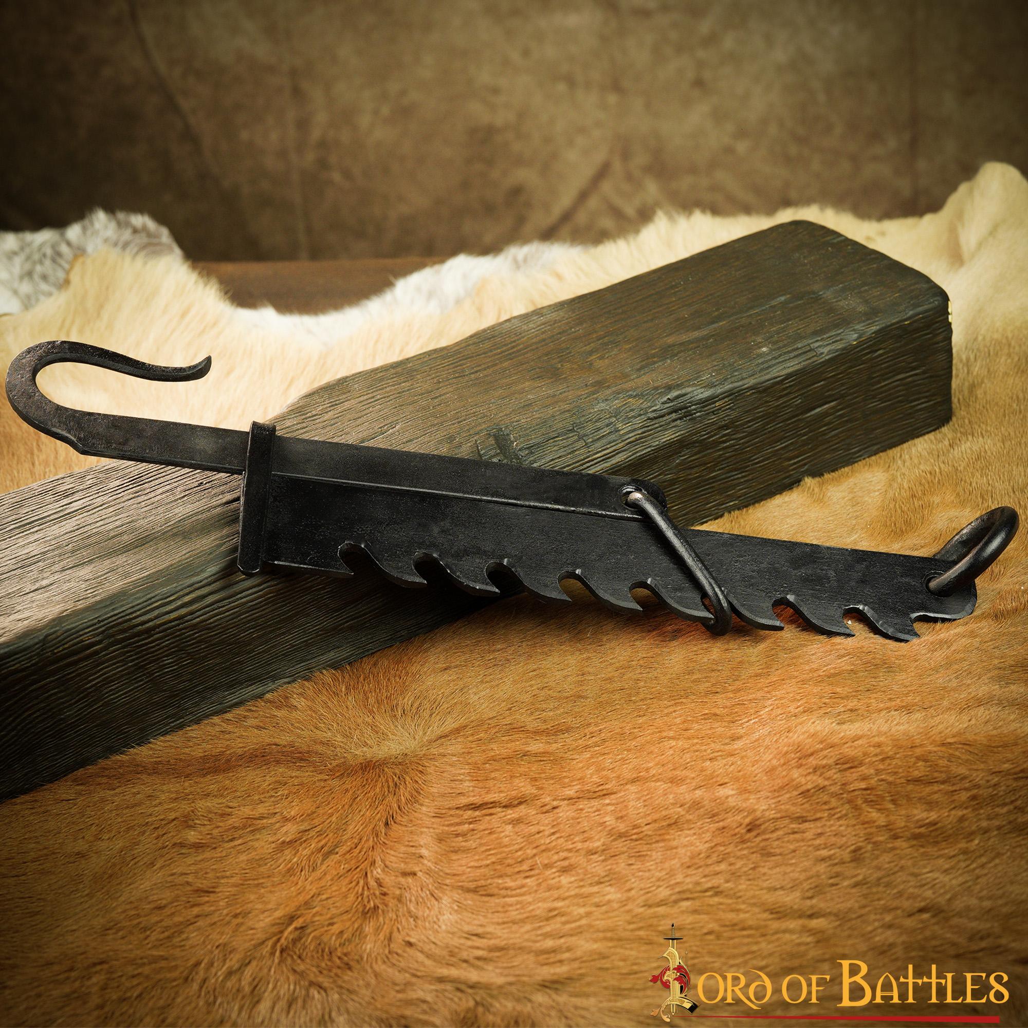 Imagen única de: Hervidor Medieval de Hierro Forjado a Mano Sierra de Campamento Funcional