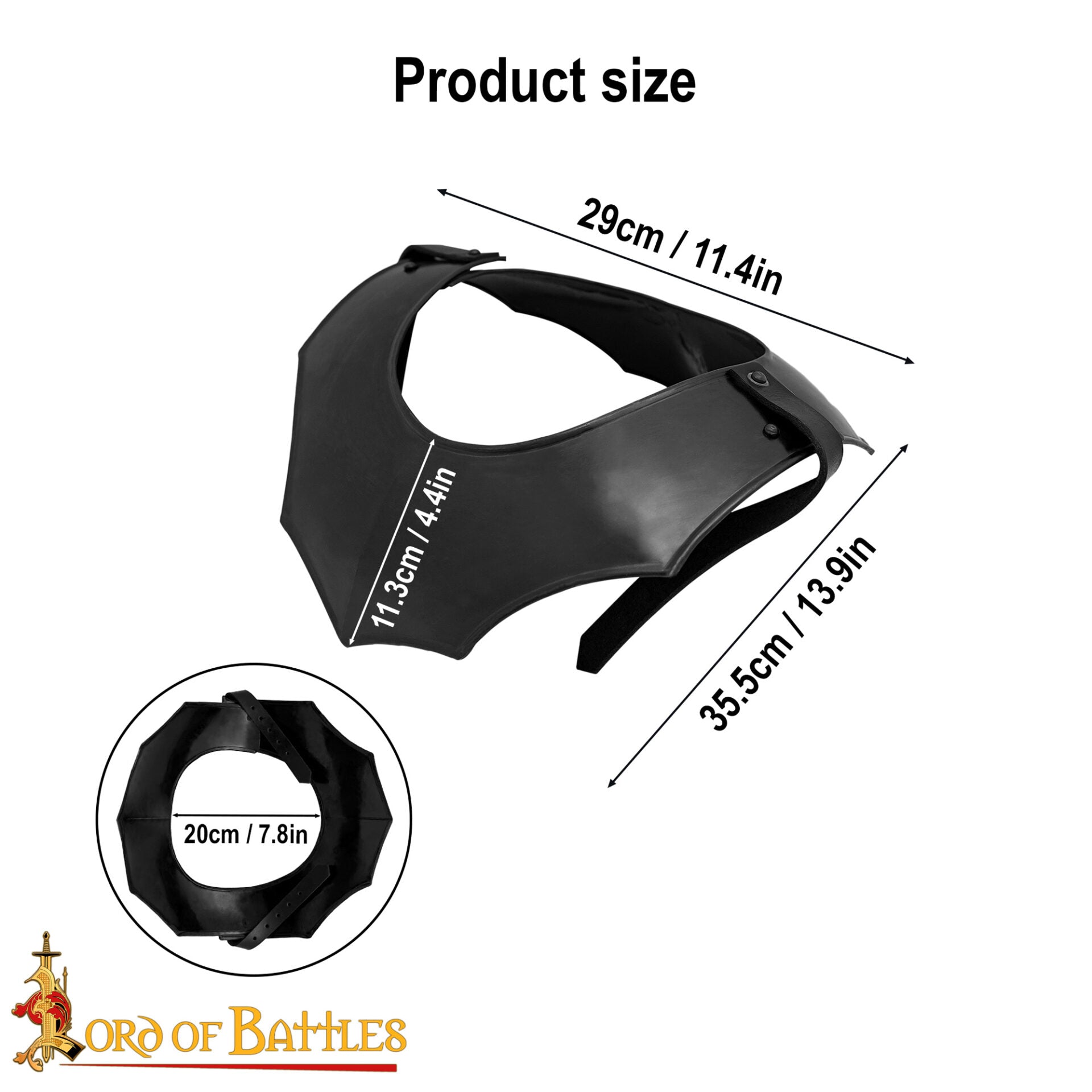 Imagen única de: Medieval Knightly Avenger Steel Gorget - Discontinued