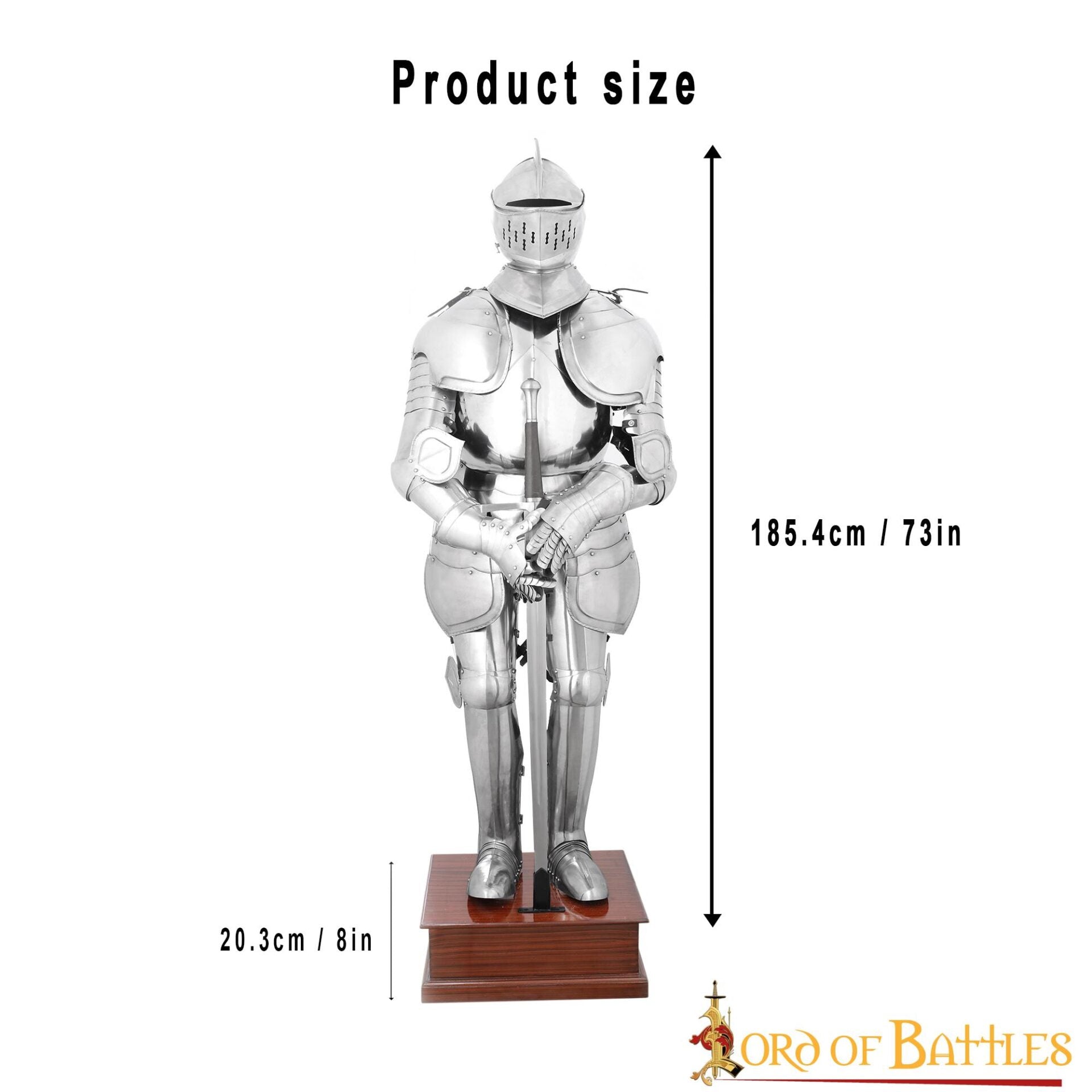 Imagen única de: Armadura Duque de Borgoña de Acero Dulce - 75" - Calibre 18 Pulido Armadura Medieval de Cuerpo Completo