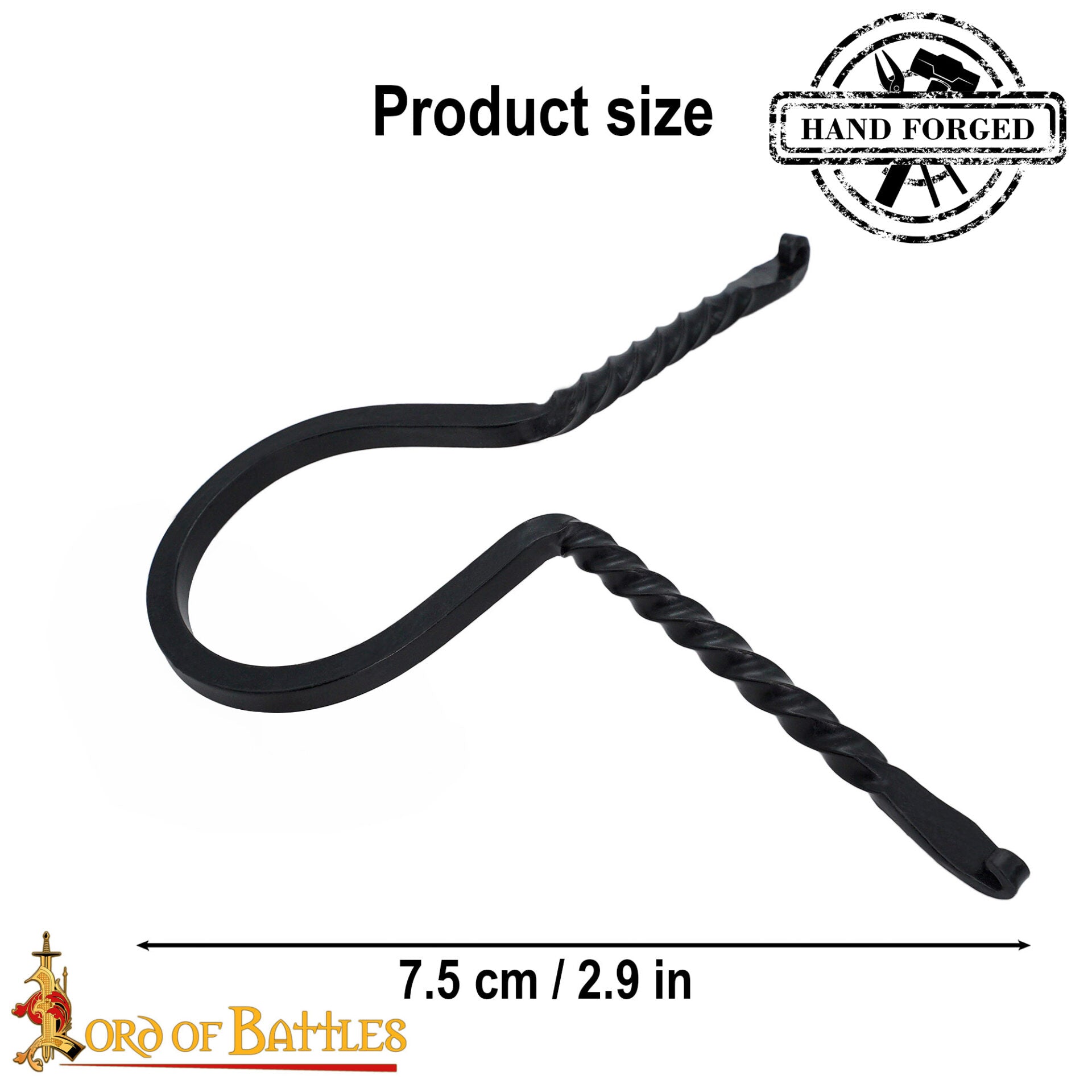 Imagen única de: Soporte Medieval de Hierro Forjado para Cuernos de Beber - Soporte para Cuernos Forjado a Mano con Acabado de Aceite Ennegrecido