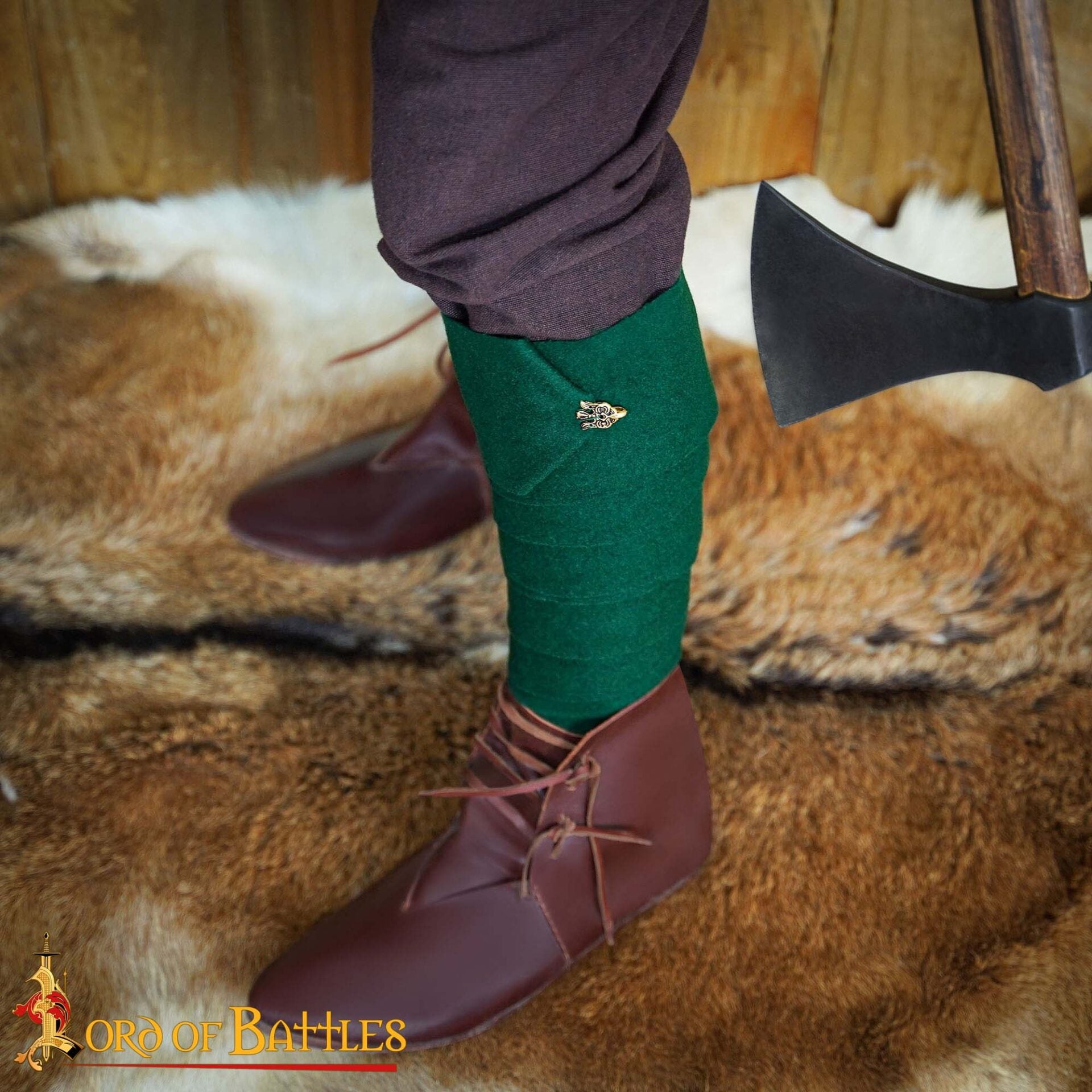 Imagen única de: Gancho de Cuervo de Latón Vikingo del Siglo X - 3 Cm - para Envolturas de Piernas y Winingas