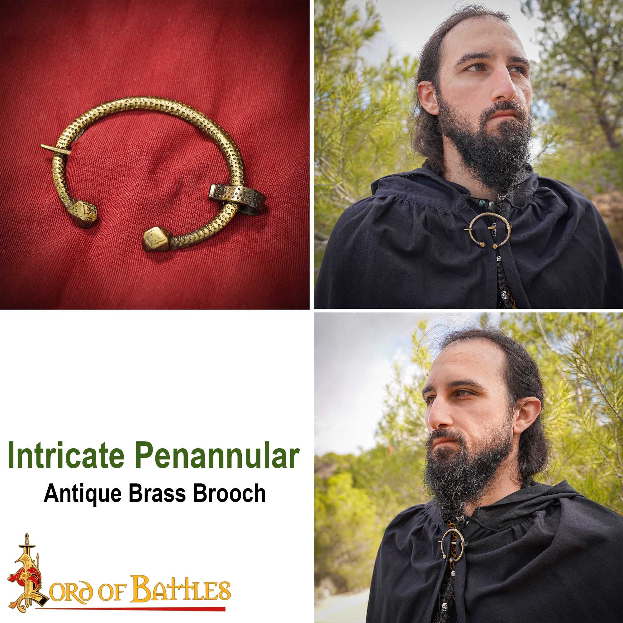 Imagen única de: Broche Penannular de Latón Antiguo - Capa Vikinga