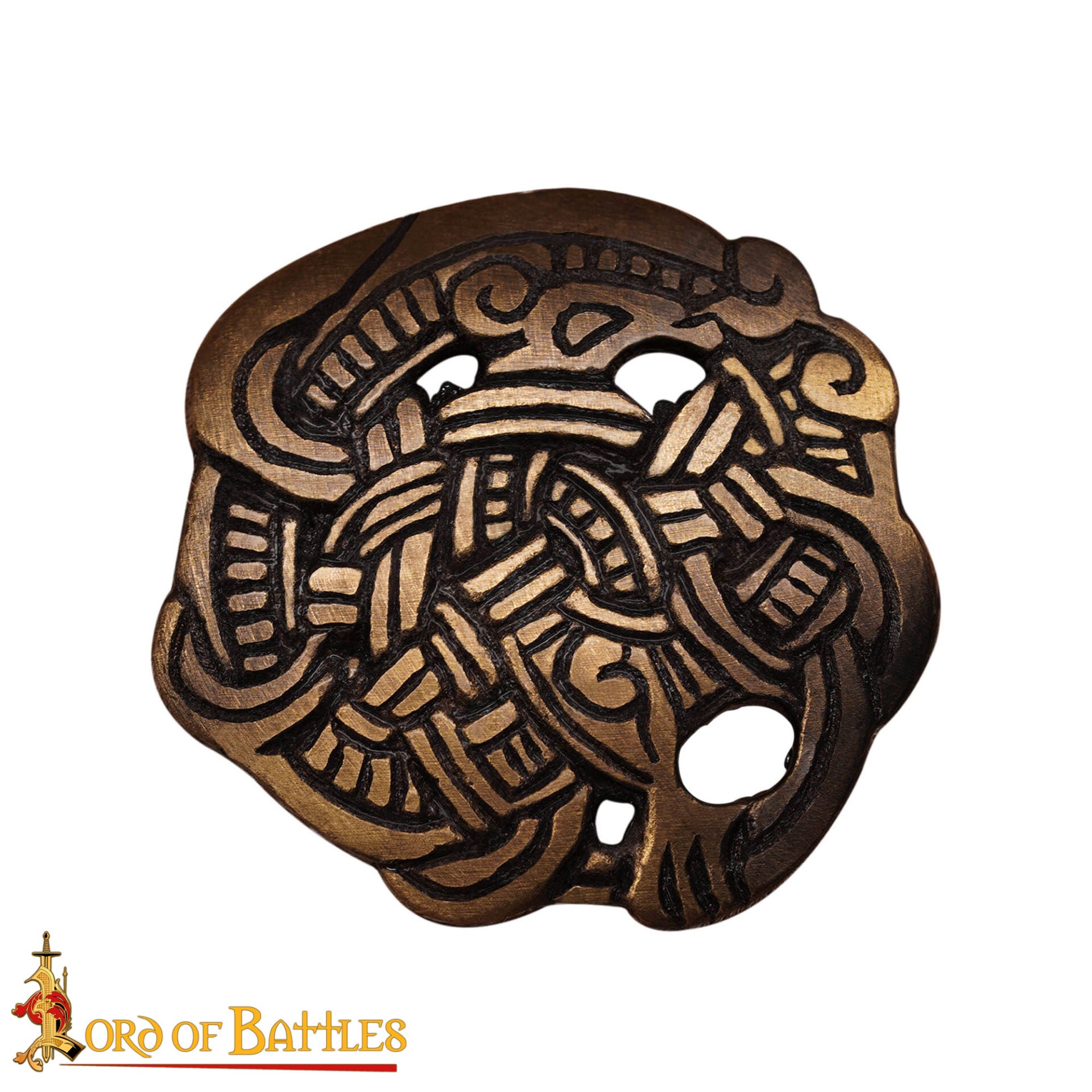 Imagen única de: Broche Vikingo de Animal Agarrado - Latón Antiguo