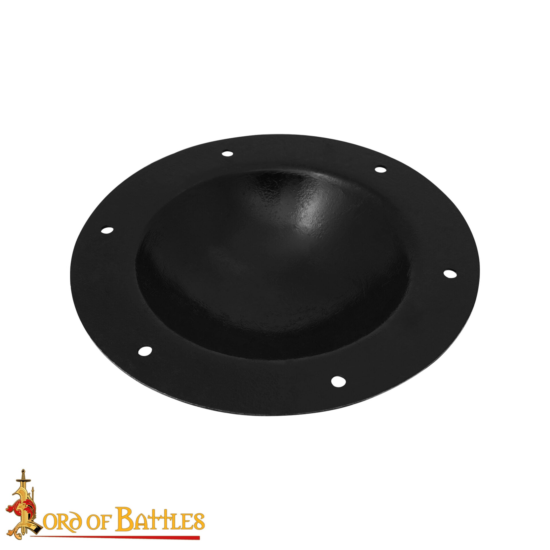 Imagen única de: Escudo de Acero Pulido Medio Jefe Umbo - 14 Calibre Centro de Cúpula Hecha a Mano con Remaches