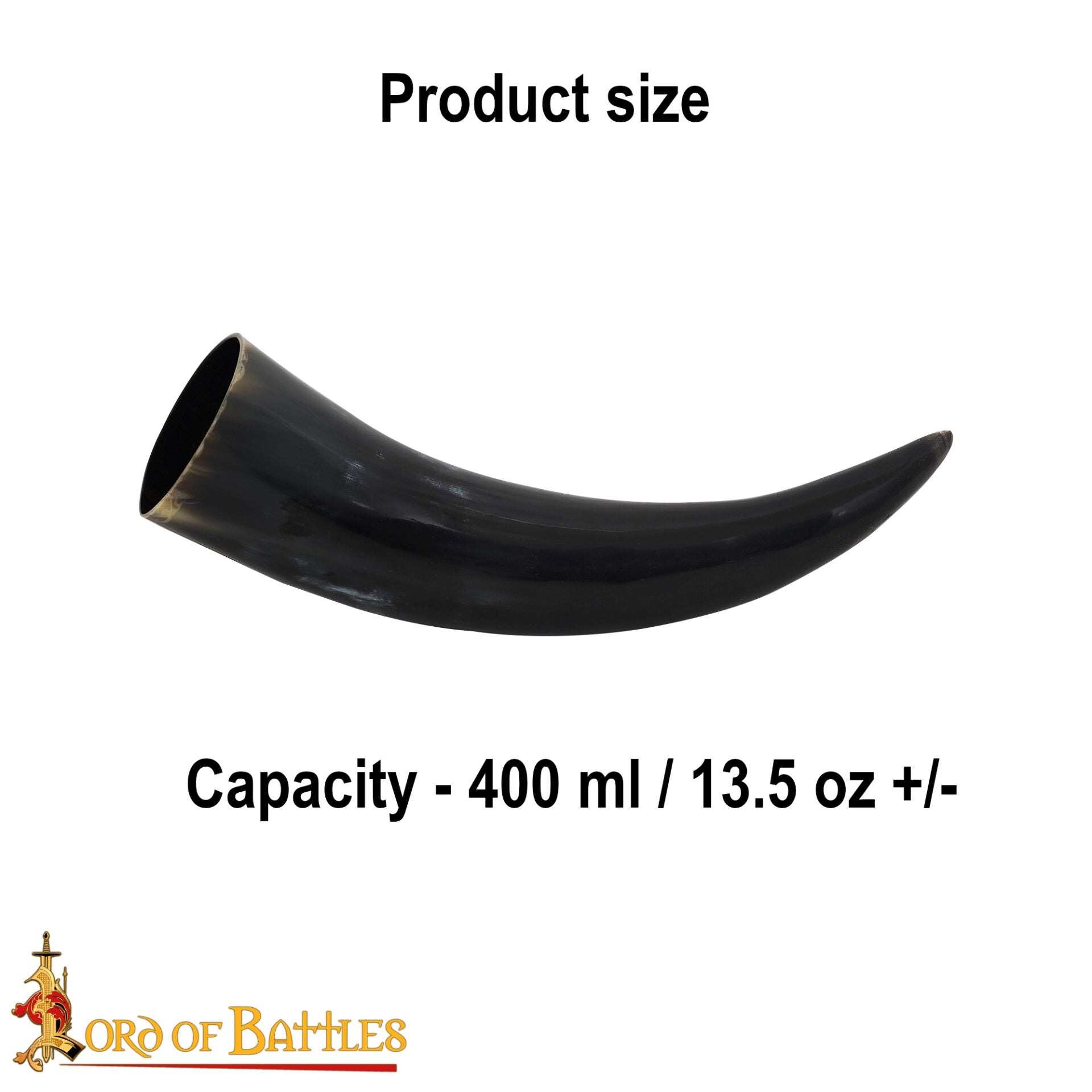 Imagen única de: Viking Drinking Ox Horn Juego de 4 - Jarras de Cuerno Pulido de 400 Ml con Bolsa de Almacenamiento de Lona