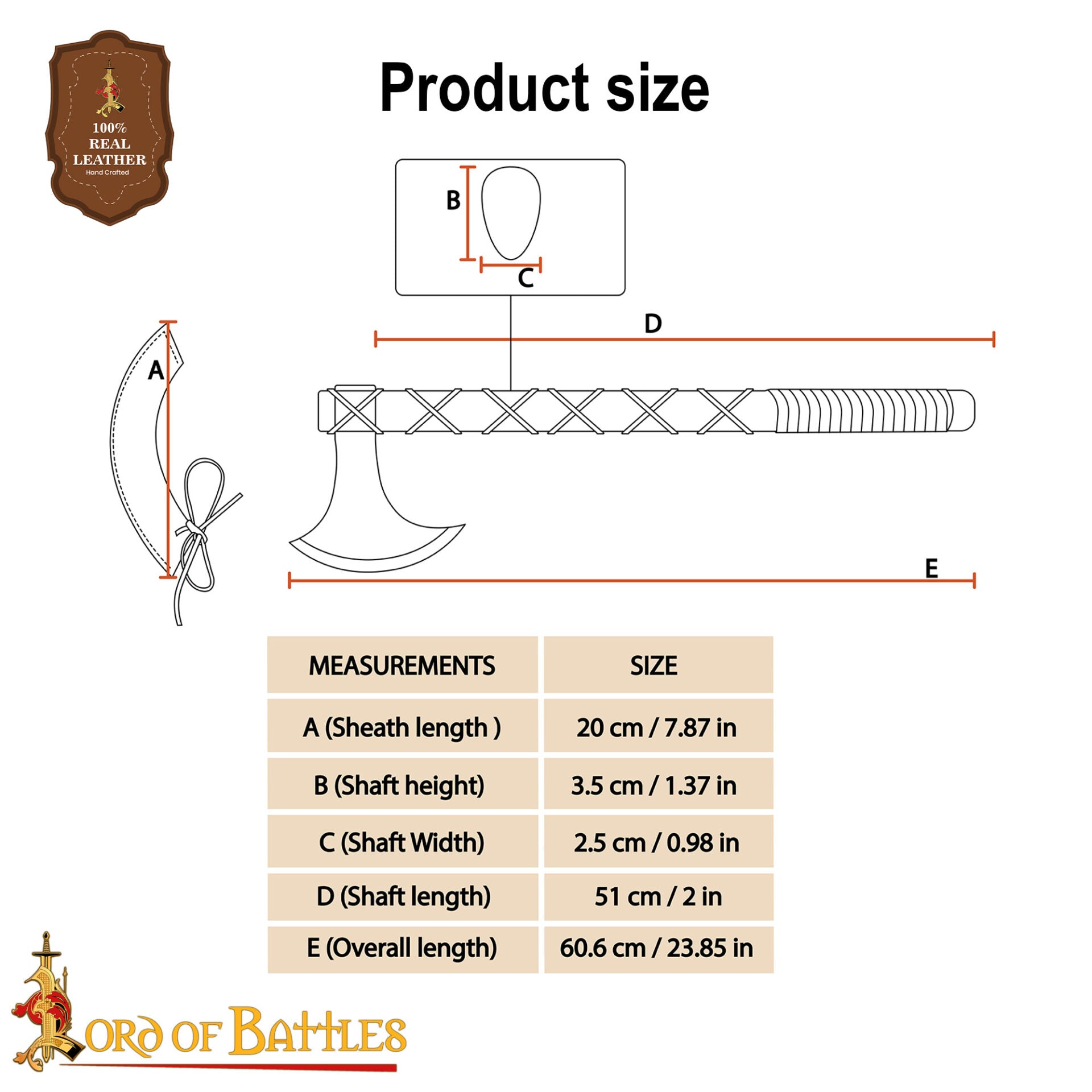 Hacha Vikinga Forjada a Mano - Cabeza de Acero Al Carbono con Mango de Madera Dura y Forrado de Cuero Auténtica Hacha de Batalla Nórdica para Larp, Camping y Exhibición - Imagen 27