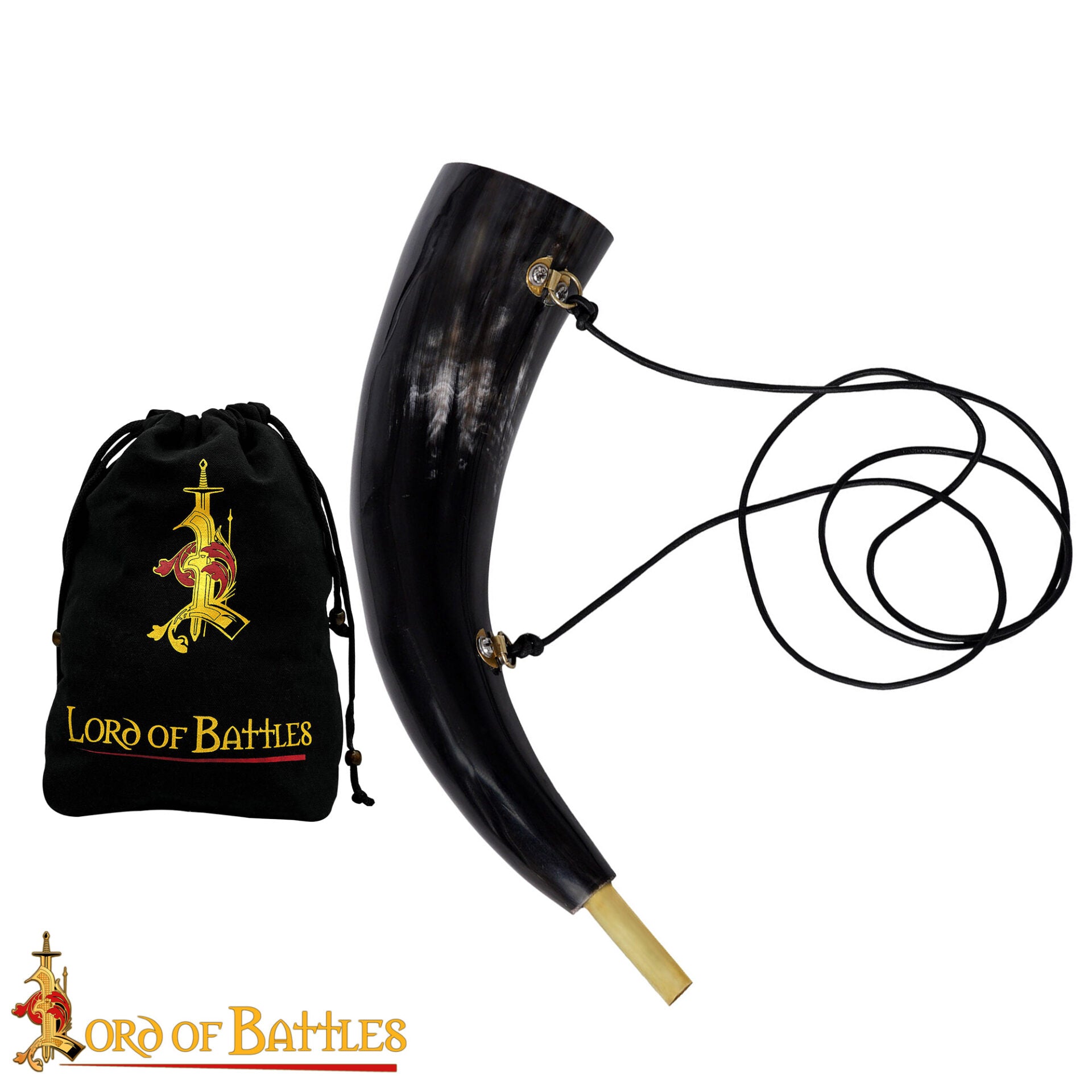 Imagen única de: Viking Blowing Horn - Bocina de Buey de Origen Ético con Boquilla de Latón