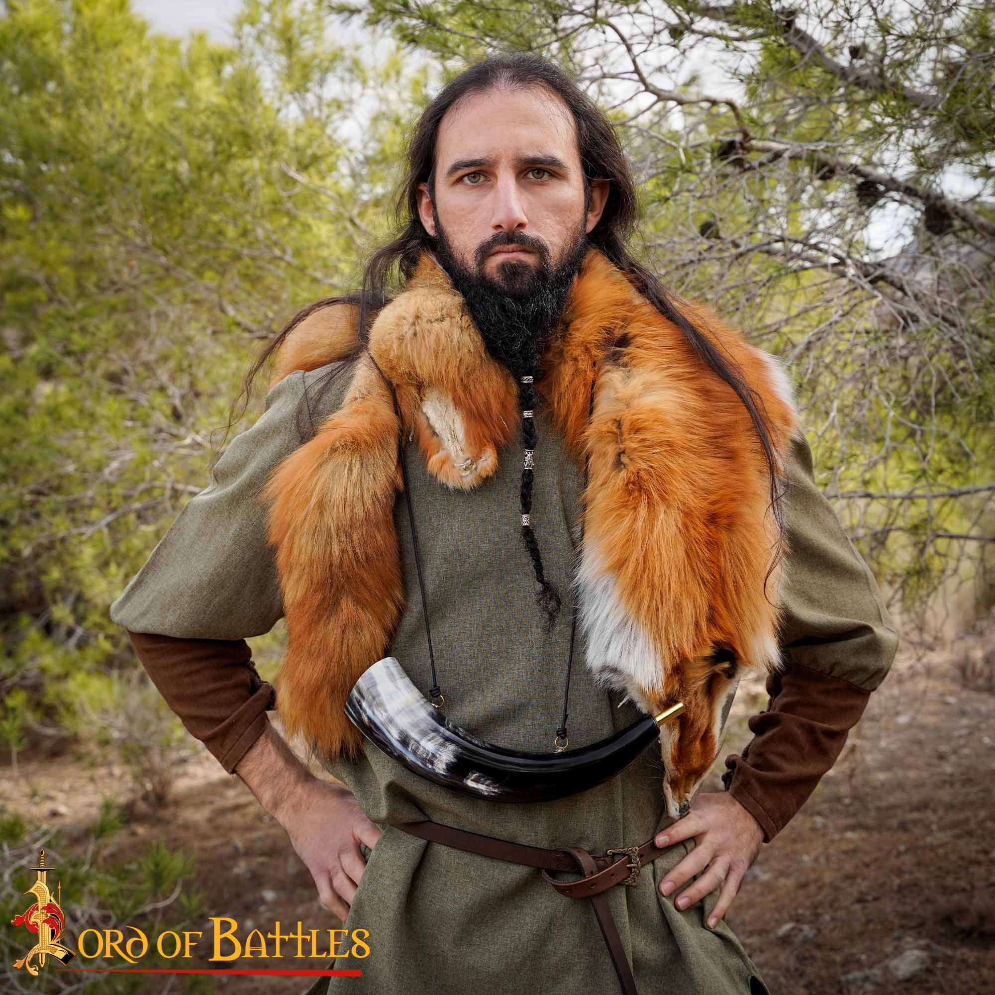 Imagen única de: Viking Blowing Horn - Bocina de Buey de Origen Ético con Boquilla de Latón