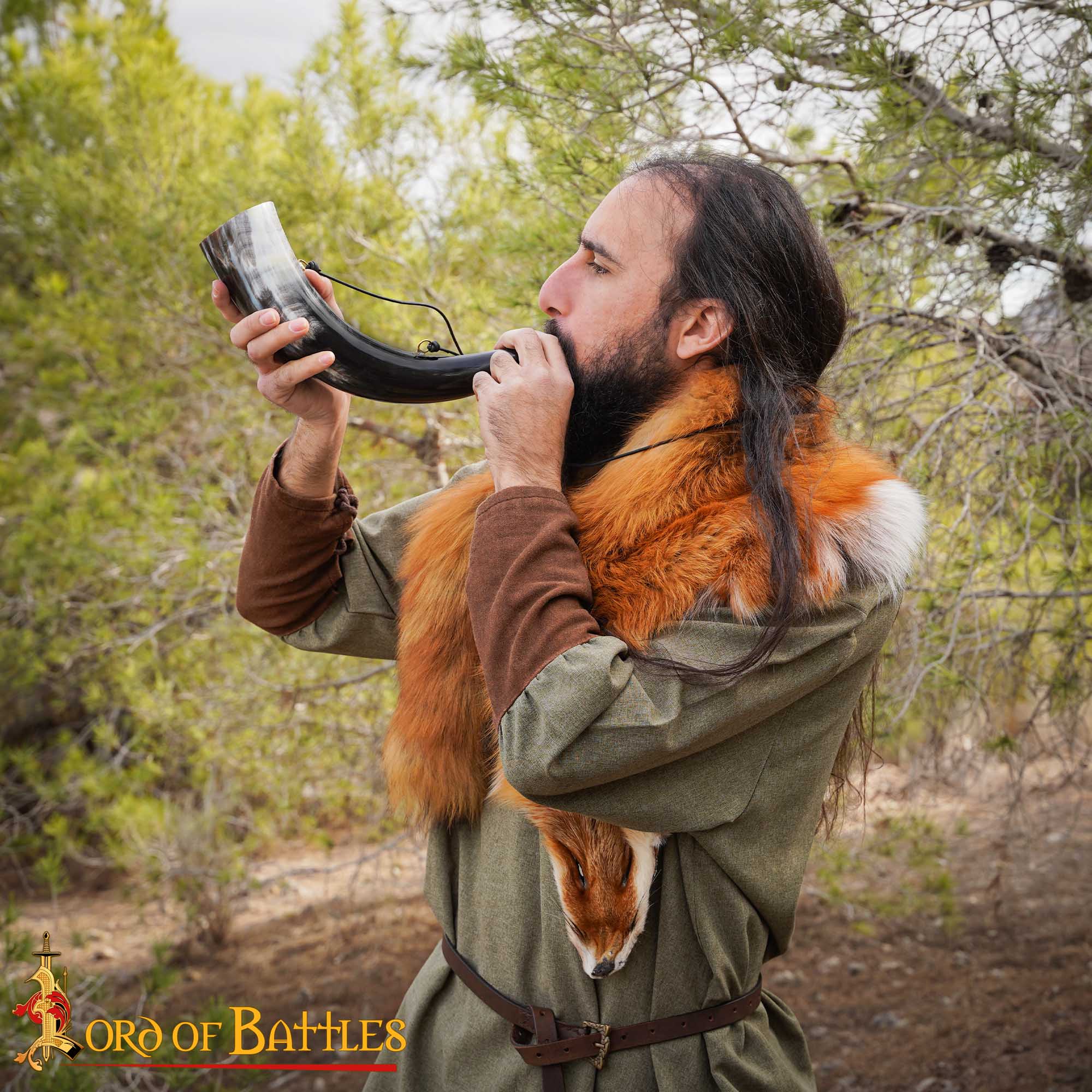 Imagen única de: Viking Blowing Horn - Bocina de Buey de Origen Ético con Boquilla de Latón