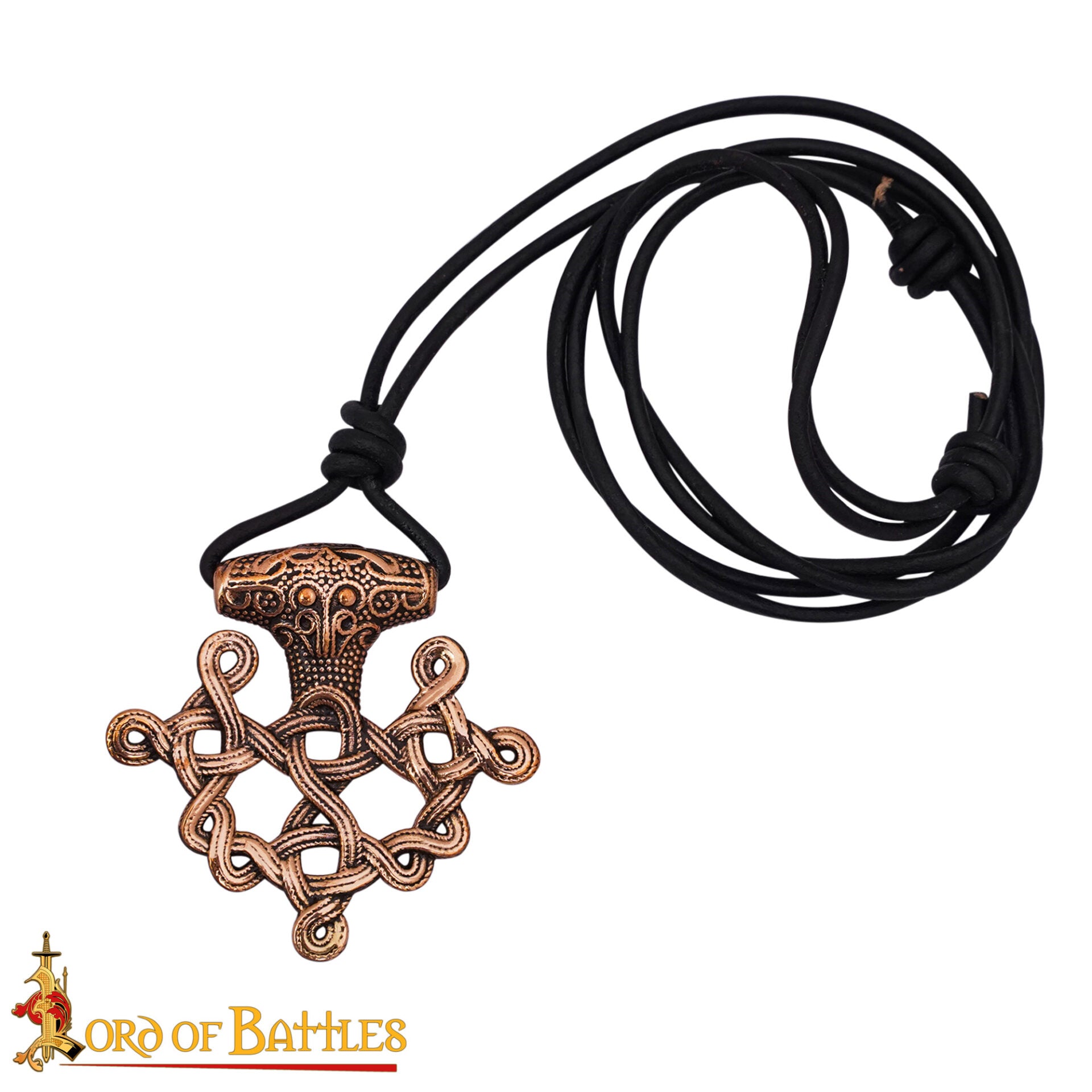 Imagen única de: Colgante Cruz Vikinga Hiddensee Bronce Macizo con Cordón de Cuero | Diseño Nórdico del Siglo Ix