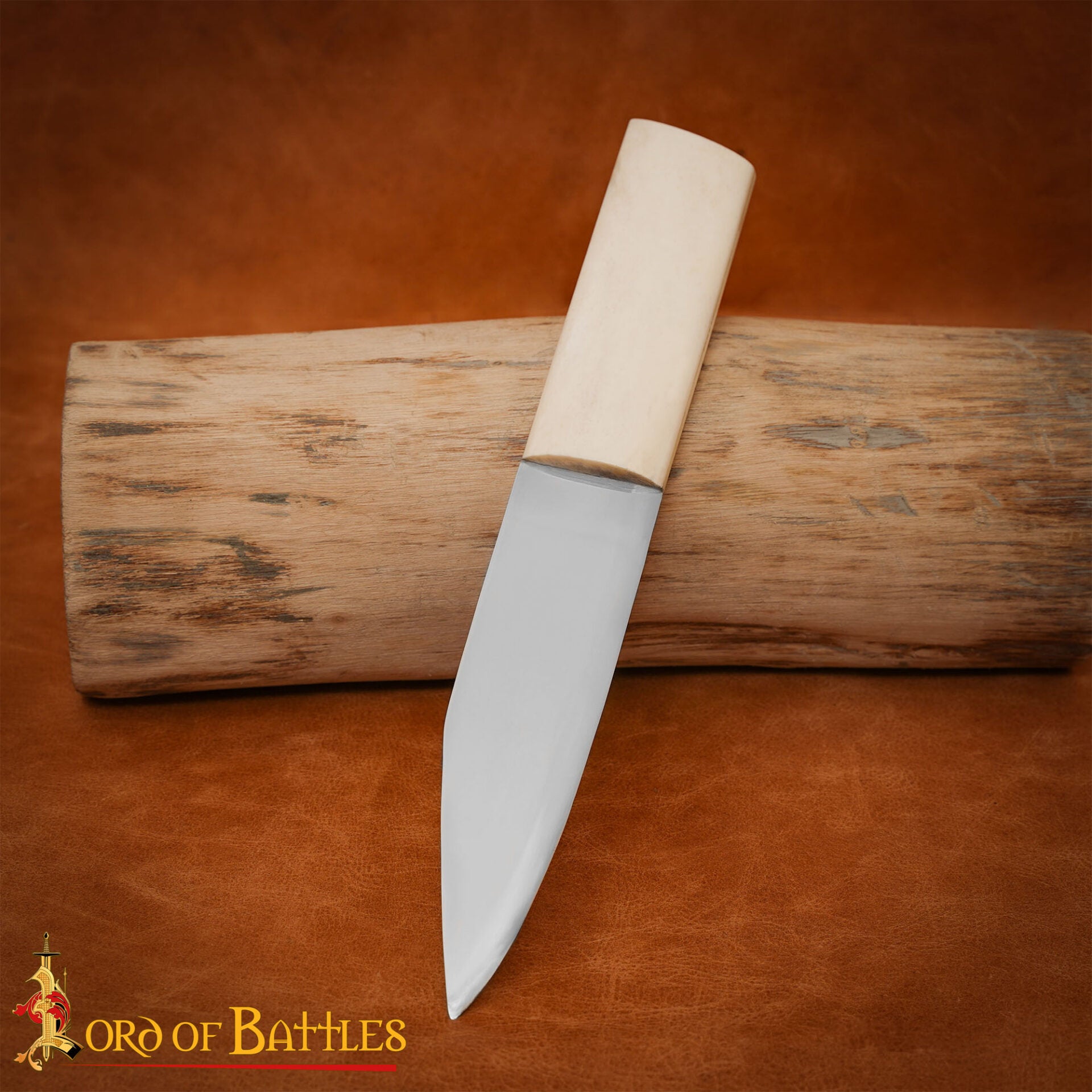 Imagen única de: Cuchillo Medieval con Mango de Hueso Auténtico