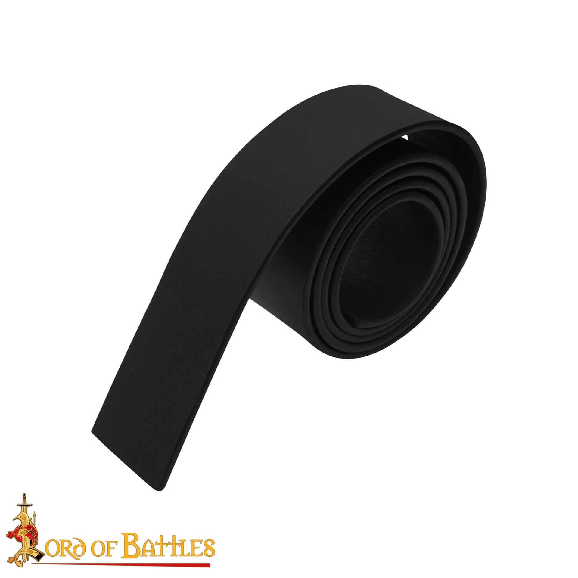 Imagen única de: Cinturón Medieval de Cuero Negro Liso | Cinturón de Bricolaje con Hebilla para Estilos Históricos