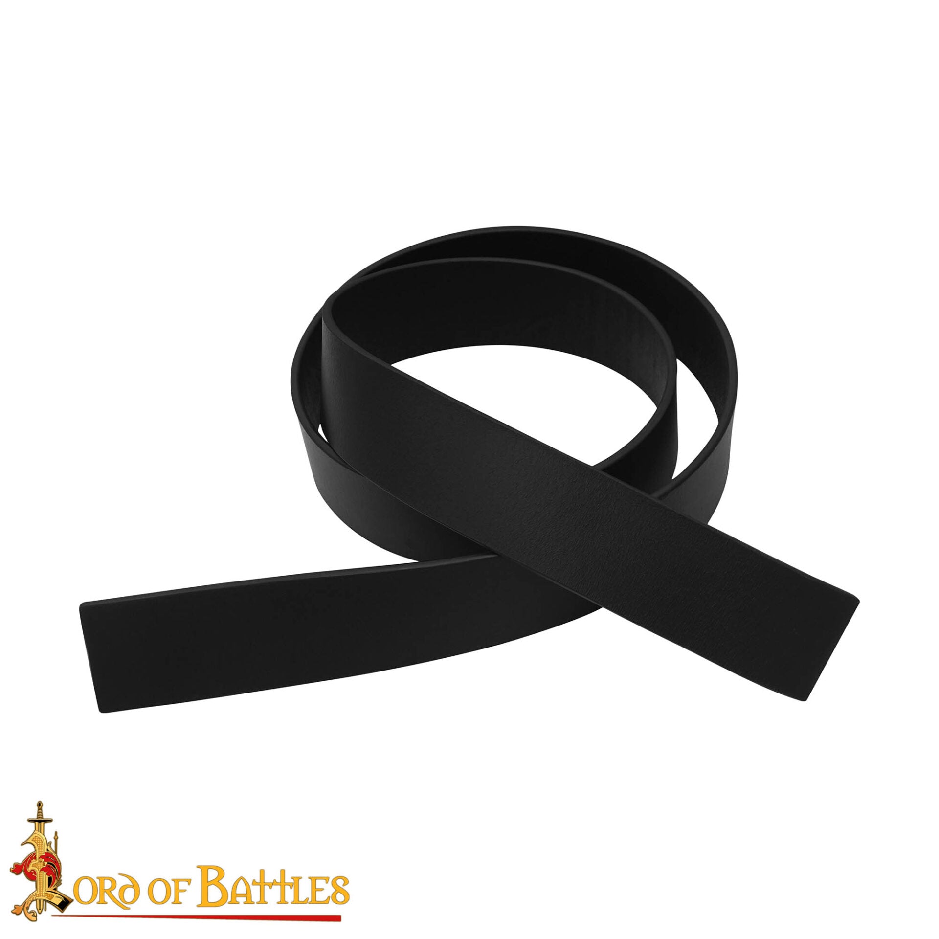 Imagen única de: Cinturón Medieval de Cuero Negro Liso | Cinturón de Bricolaje con Hebilla para Estilos Históricos