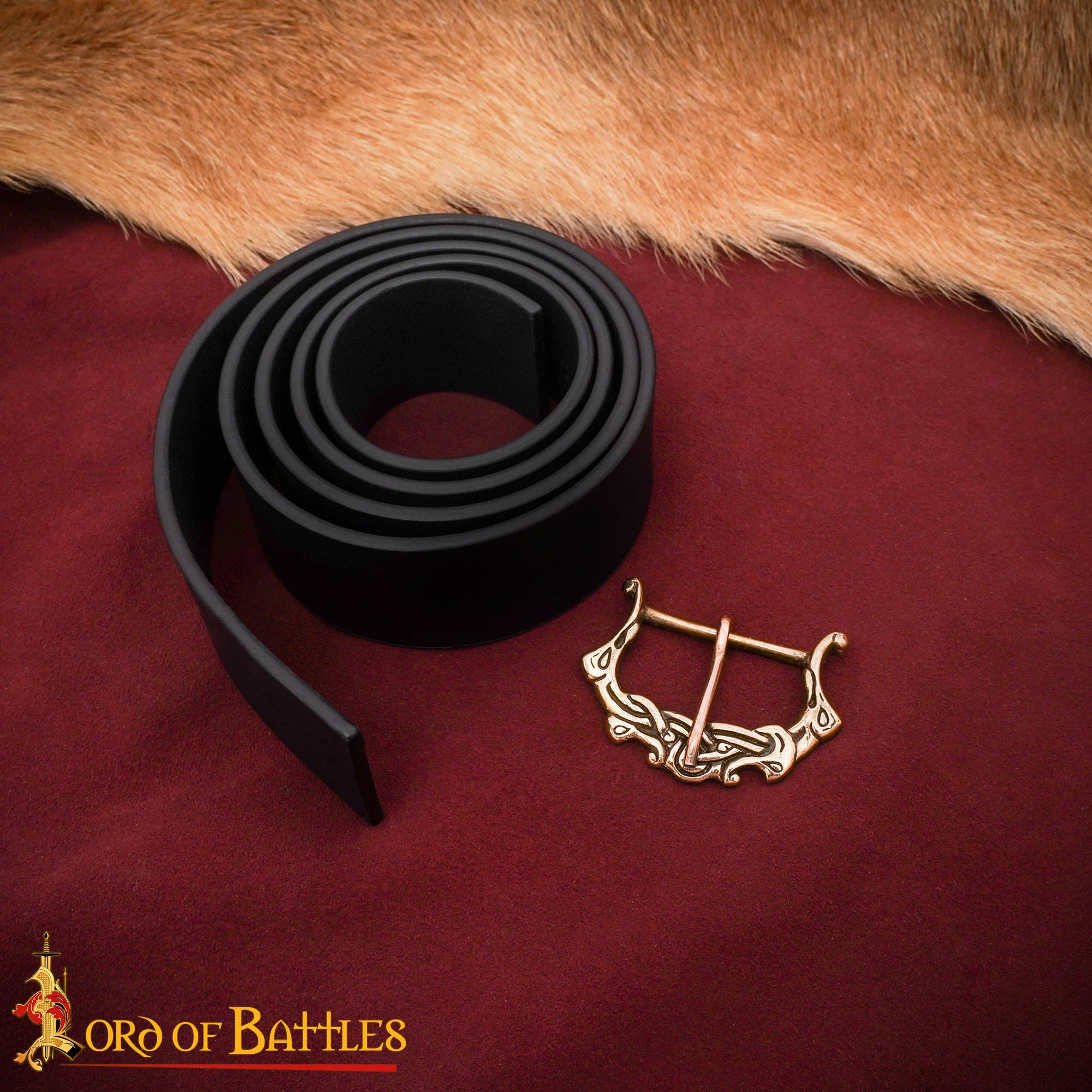 Imagen única de: Cinturón Medieval de Cuero Negro Liso | Cinturón de Bricolaje con Hebilla para Estilos Históricos