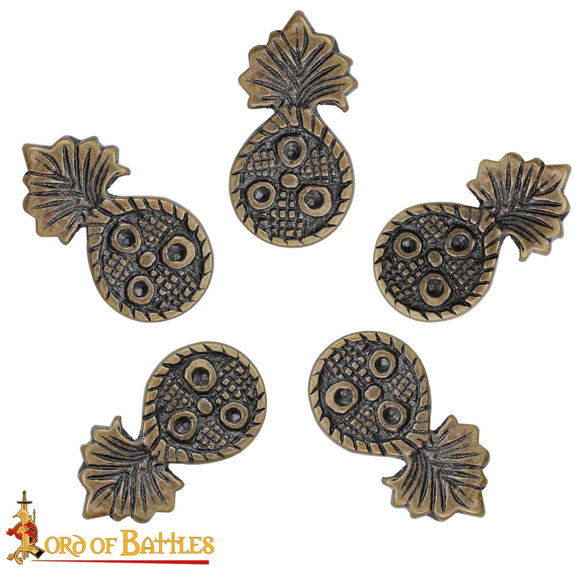 Conchos de Latón Antiguo para Cinturón - Adornos para Cinturón (juego de 5) - Imagen 4