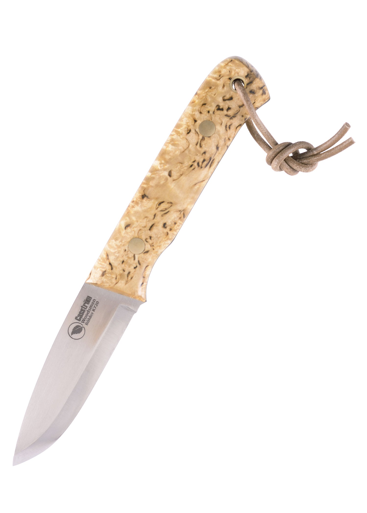 Imagen única de: Cuchillo Fijo Woodsman, Abedul Rizado + Acero Al Fuego