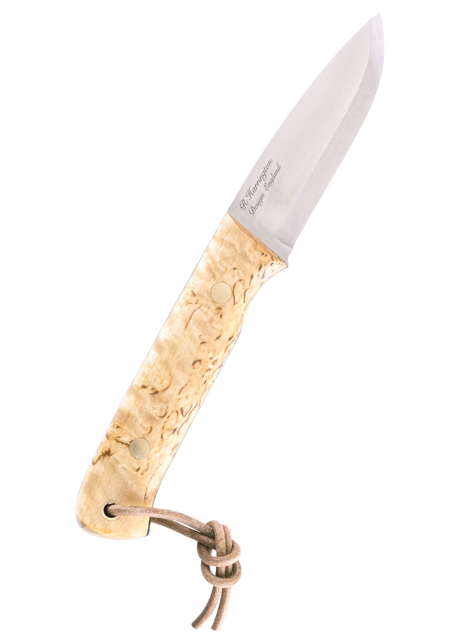 Imagen única de: Cuchillo Fijo Woodsman, Abedul Rizado + Acero Al Fuego