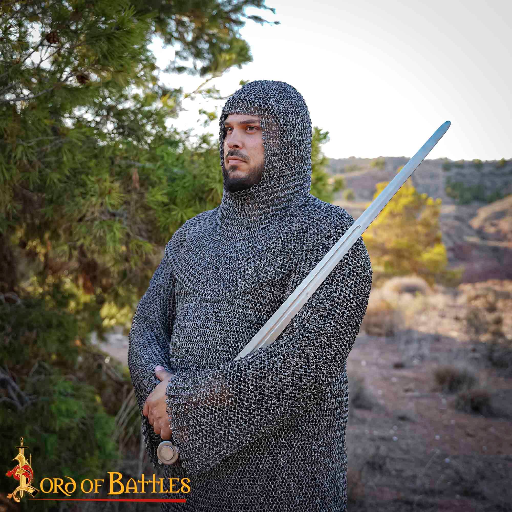 Imagen única de: Cofia de Cota de Malla de Acero Dulce del Siglo Xiii Anillos Redondos Remachados de 8 Mm (calibre 18)