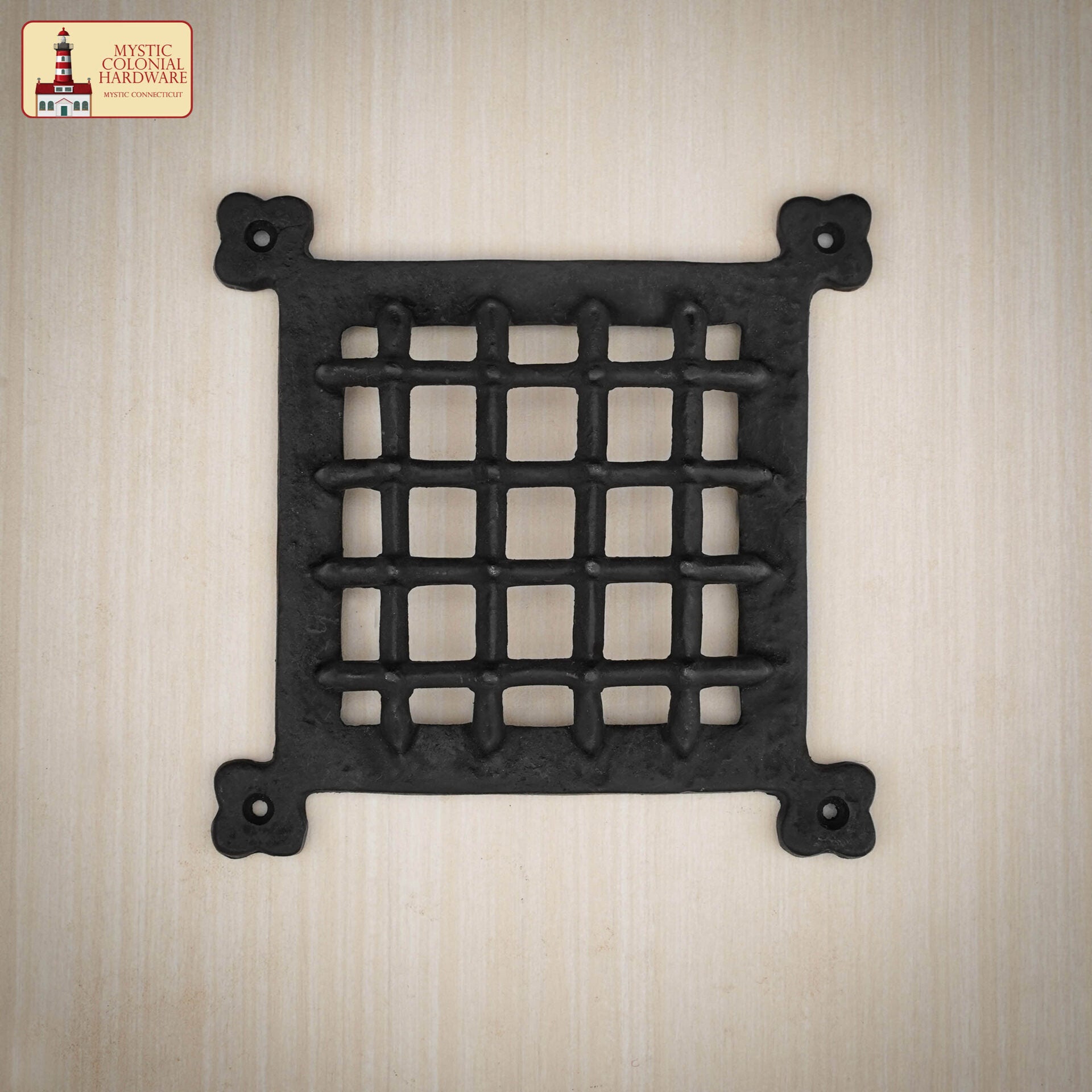 Imagen única de: Rejilla Decorativa de Hierro Fundido Macizo de Mystic Colonial Hardware - Cubierta de Ventilación Rústica para Armarios, Persianas, Puertas y Salidas de Aire