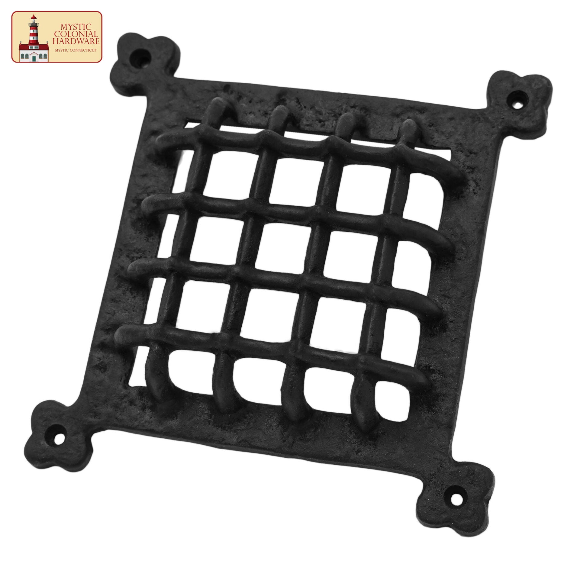 Imagen única de: Rejilla Decorativa de Hierro Fundido Macizo de Mystic Colonial Hardware - Cubierta de Ventilación Rústica para Armarios, Persianas, Puertas y Salidas de Aire