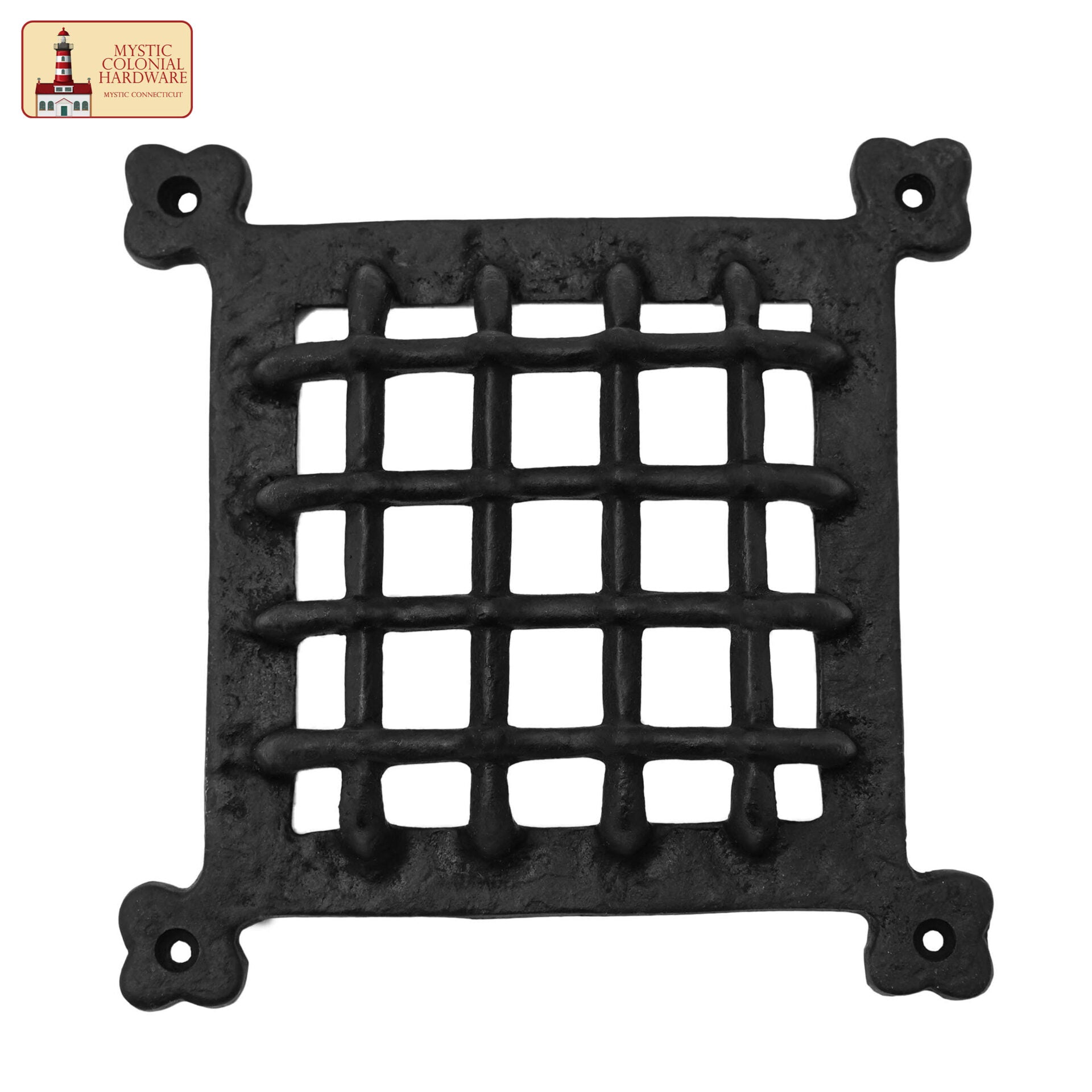 Imagen única de: Rejilla Decorativa de Hierro Fundido Macizo de Mystic Colonial Hardware - Cubierta de Ventilación Rústica para Armarios, Persianas, Puertas y Salidas de Aire