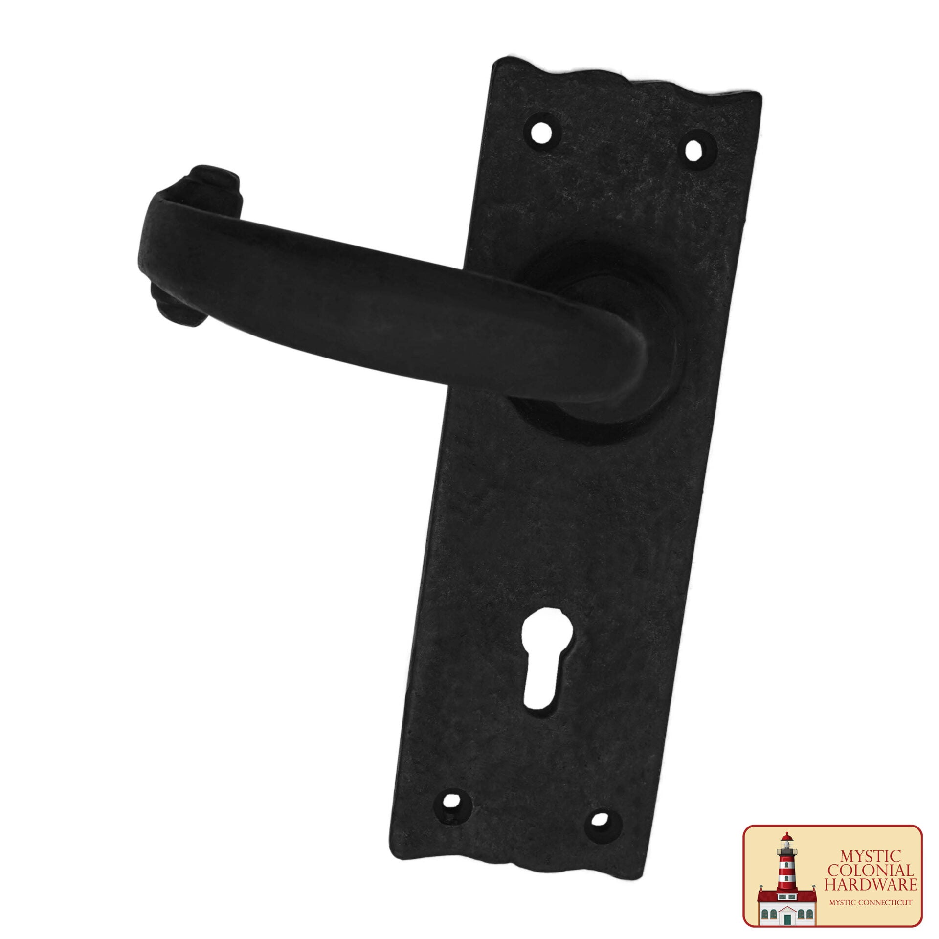 Imagen única de: Juego Completo de Entrada de Hierro Grande con Juego de Puerta de Palanca Portofino con Placa de Fondo Festoneada : Tamaño : 6" X 2"