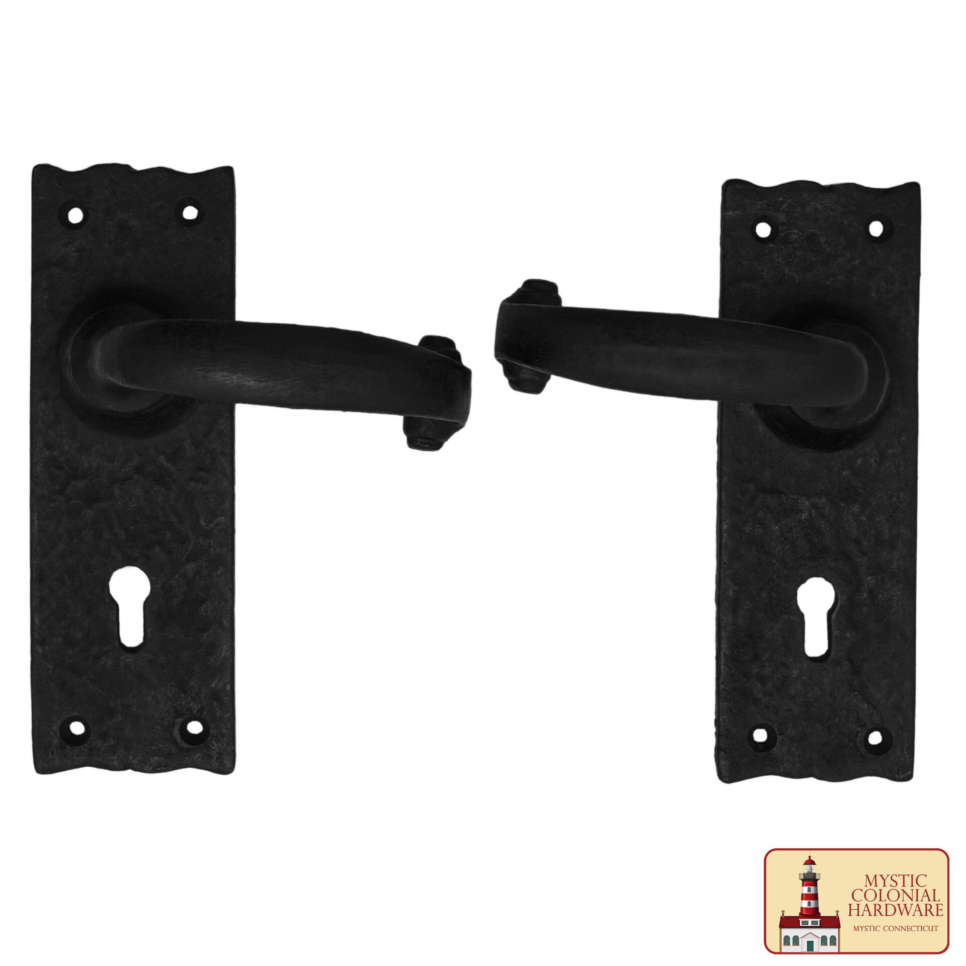 Imagen única de: Juego Completo de Entrada de Hierro Grande con Juego de Puerta de Palanca Portofino con Placa de Fondo Festoneada : Tamaño : 6" X 2"