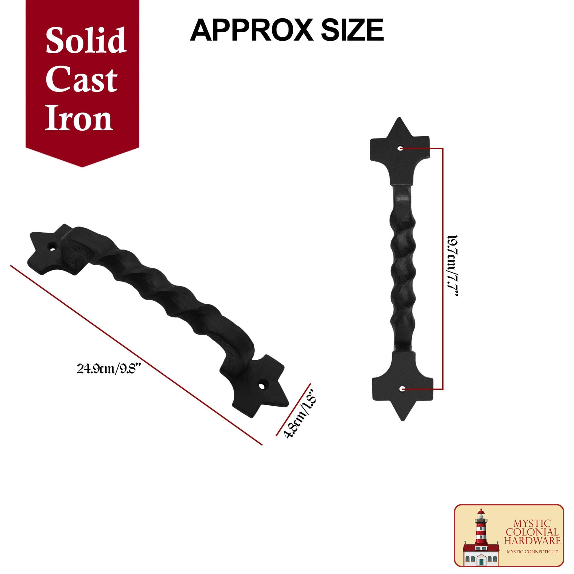 Imagen única de: Negro de Hierro Fundido Tirón Manijas 10 Pulgadas - Puerta del Gabinete Manijas, Puerta Manija Tire, Barn Door Hardware, Grab Manijas