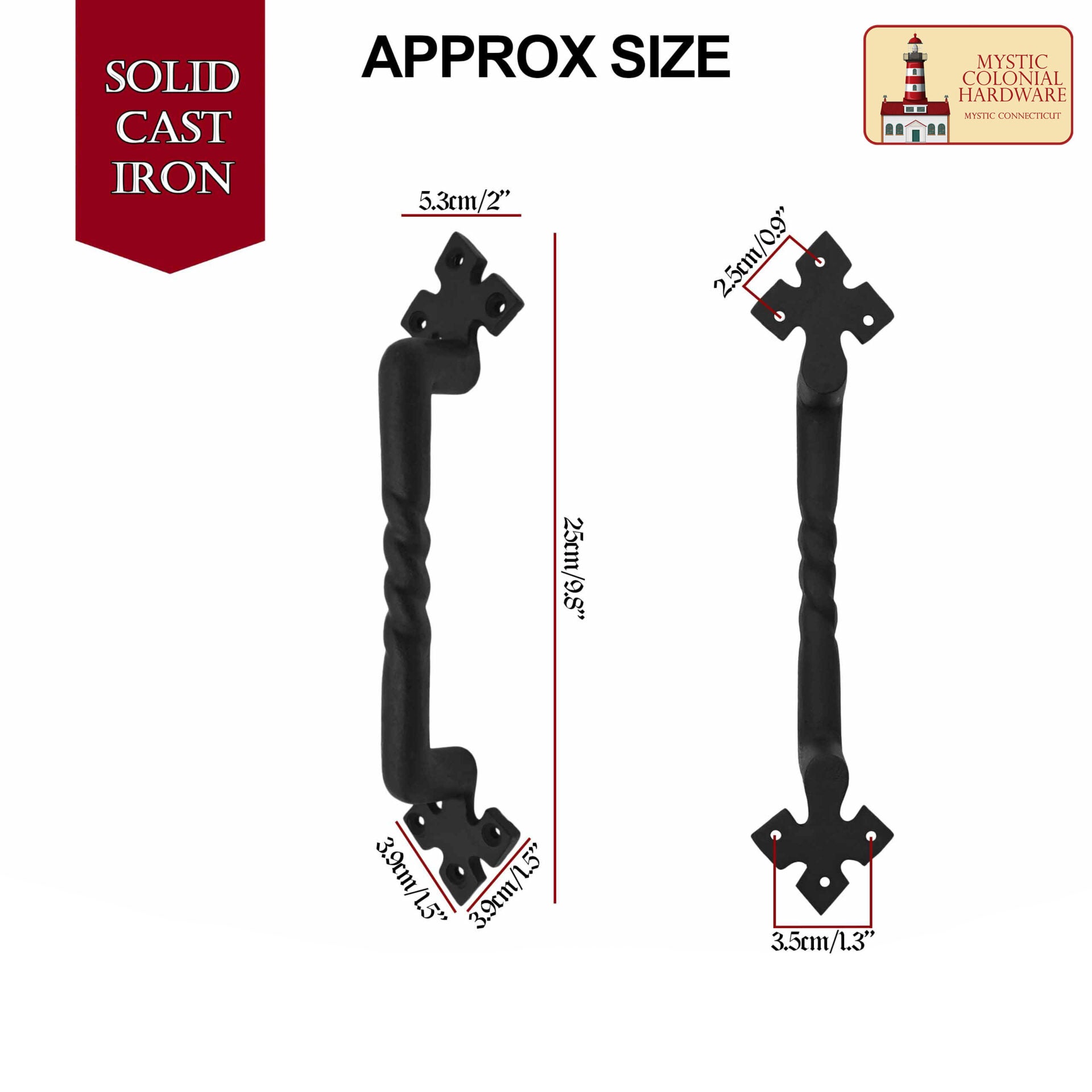 Imagen única de: Negro de Hierro Fundido Tirón Manijas 10 Pulgadas - Puerta del Gabinete Manijas, Puerta Manija Tire, Barn Door Hardware, Grab Manijas