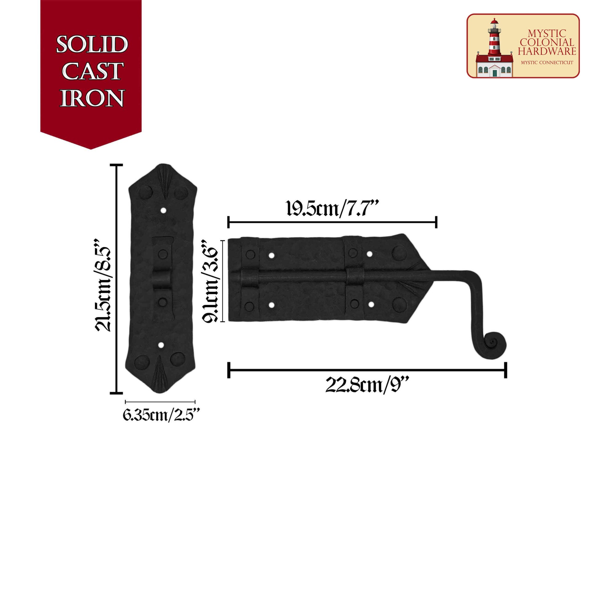 Imagen única de: Pestillo de la Puerta de Hierro Negro Flip Pestillos, Heavy Duty Hierro Fundido Gota Pestillo, para la Antigua Granja Cobertizo del Gabinete Obturador Antiguo Privacidad Puerta de Hardware
