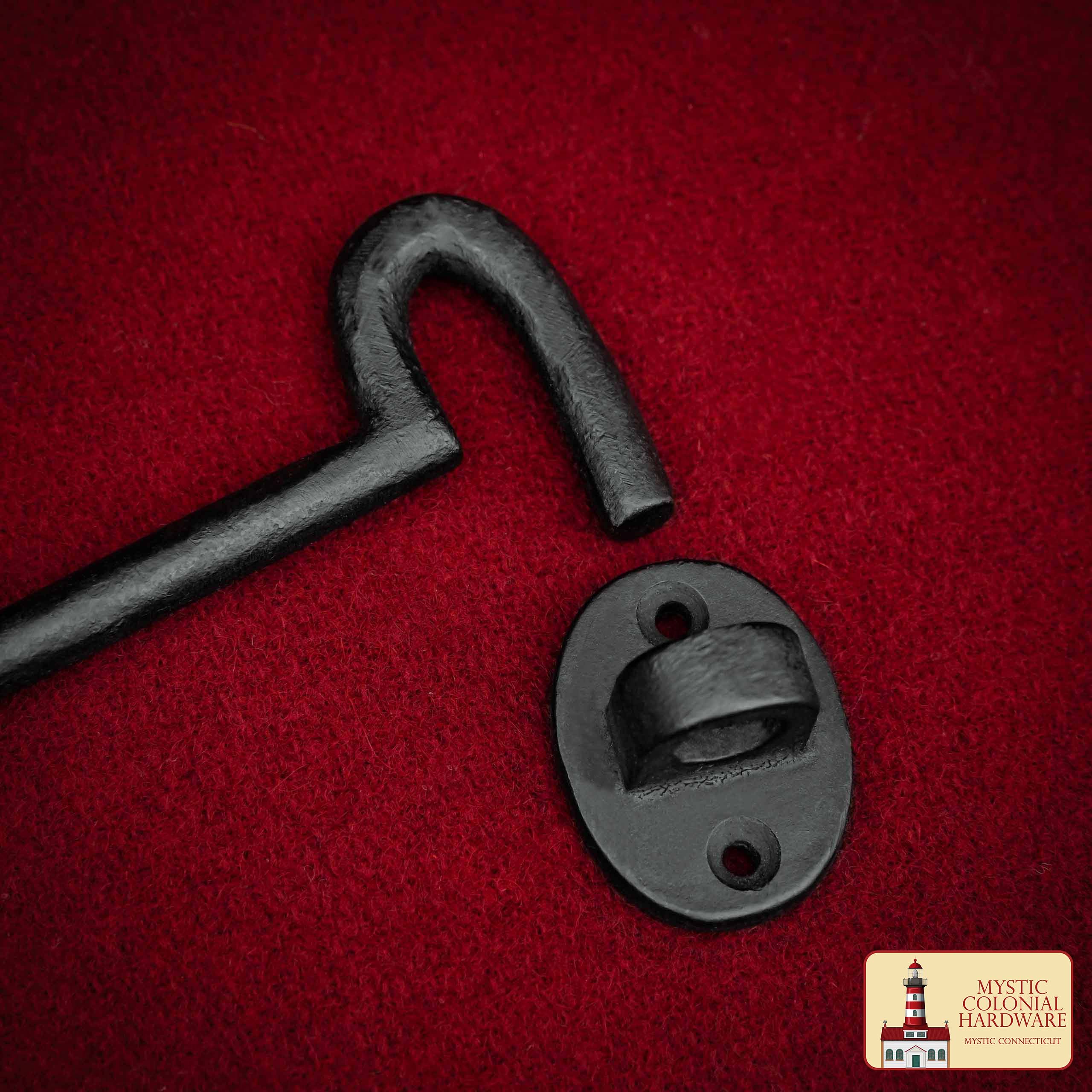 Imagen única de: Hierro Forjado Negro Cabina Gancho Ojo 5" Largo Grande Decorativo Privacidad Gancho Pestillos para Armario Ventana Cocina Puertas Corredizas o de Granero