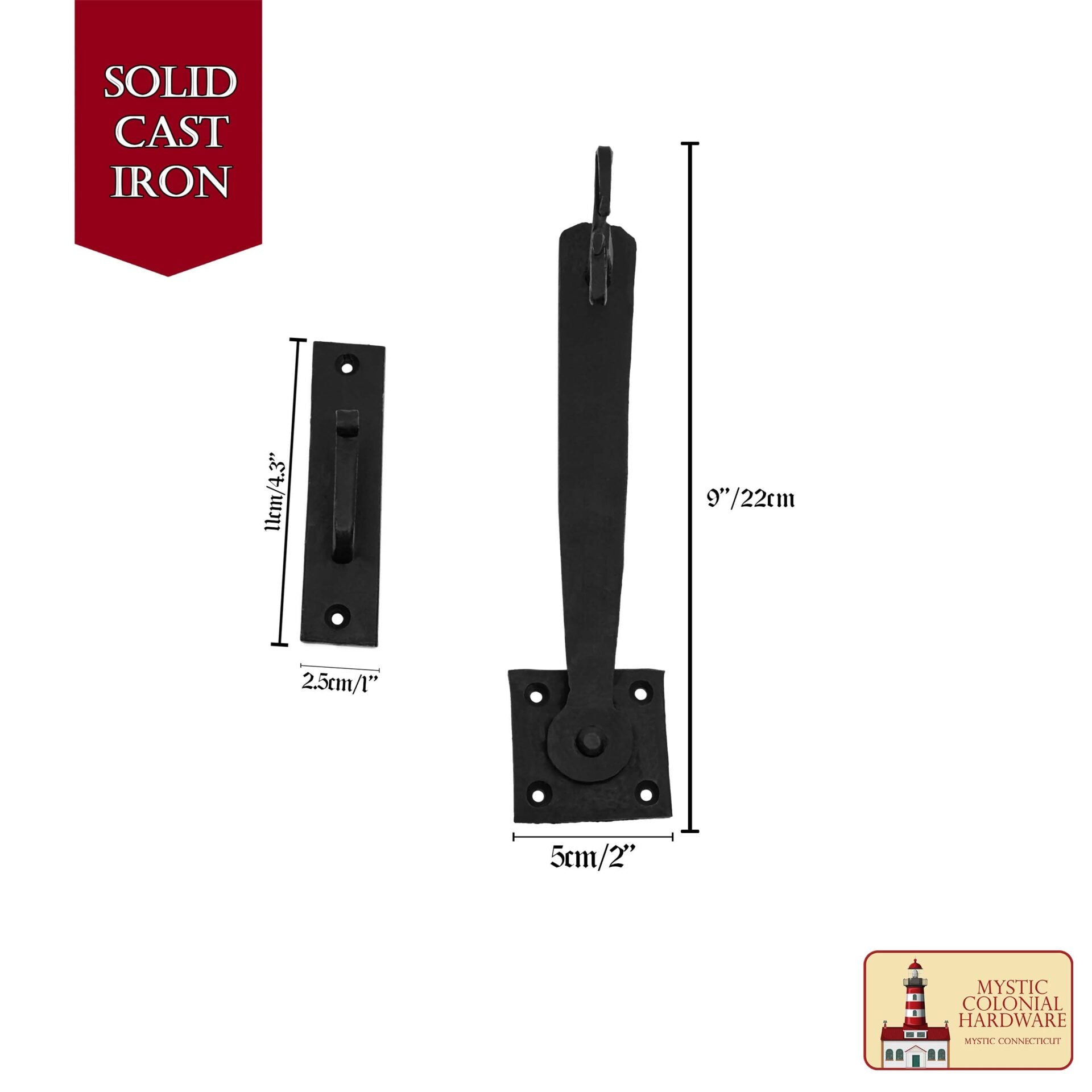 Imagen única de: 9 Pulgadas de Hierro Pestillo de la Puerta Negro Flip Pestillos, Heavy Duty Fundición de Hierro Gota Pestillo, para la Antigua Granja Granero Gabinete Obturador Privacidad Antigua Puerta de Hardware