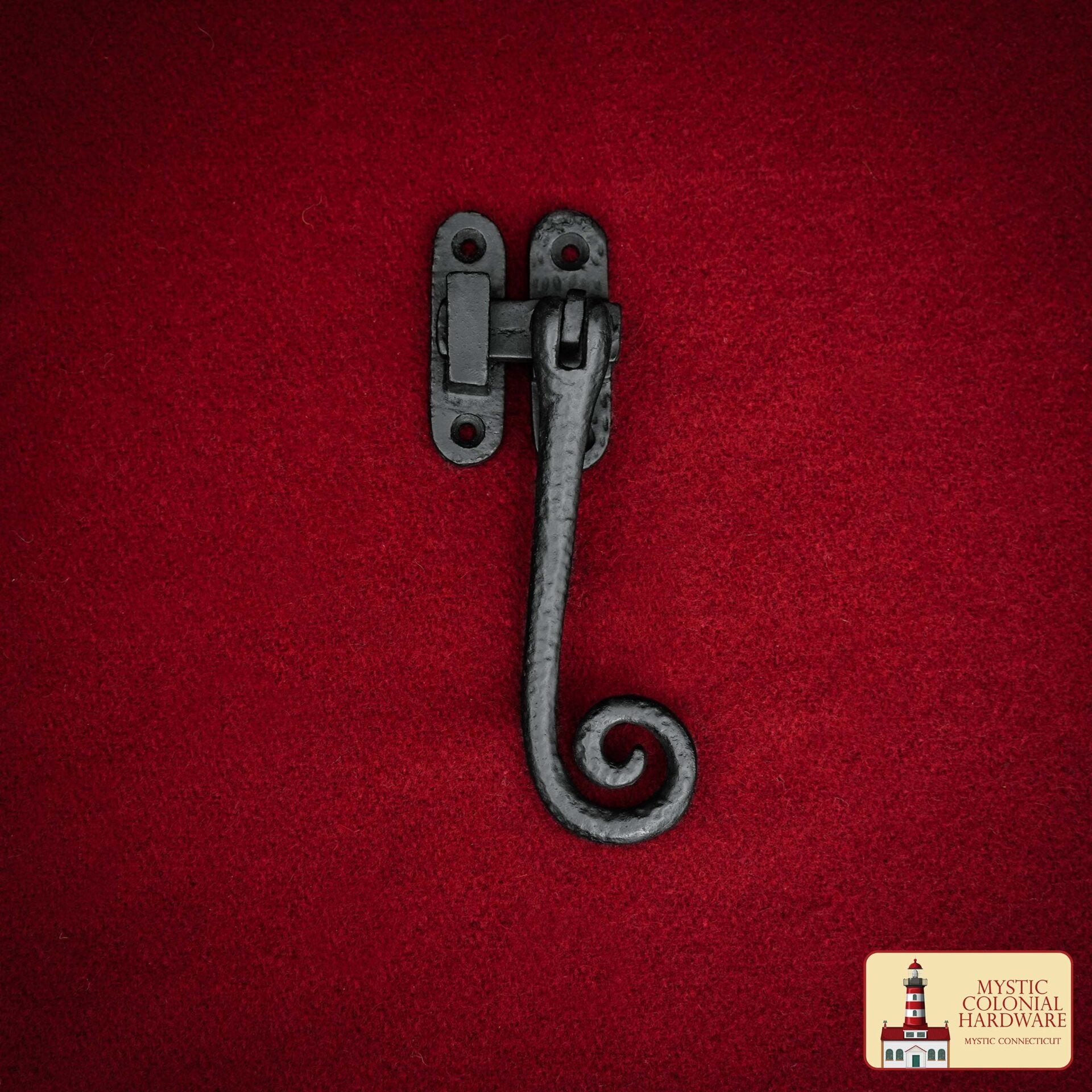 Imagen única de: Hierro Fundido Negro Elegante Rizado Reversible Pestillo de la Ventana Abatible, Tamaño: 5.4 "x 2.2"