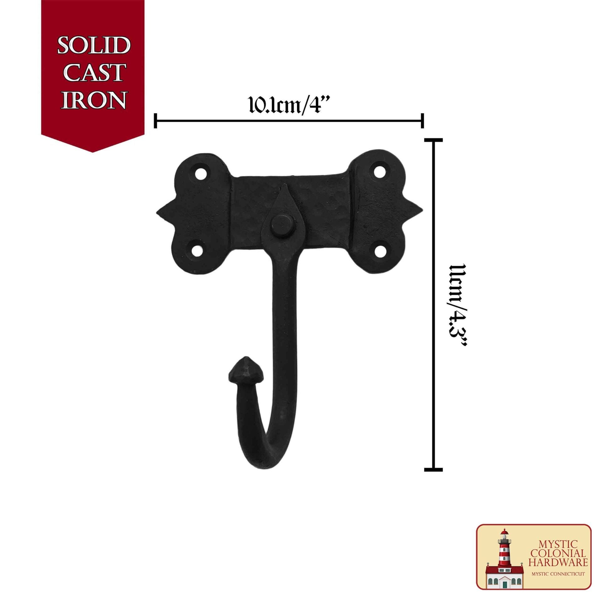 Imagen única de: Rústico de Hierro Fundido Ganchos de Pared, Heavy Duty Retro Utilidad Ganchos para Colgar el Abrigo, Bolsa, Toalla, Bata, Sombrero y Más, Acabado: Aceite Ennegrecido