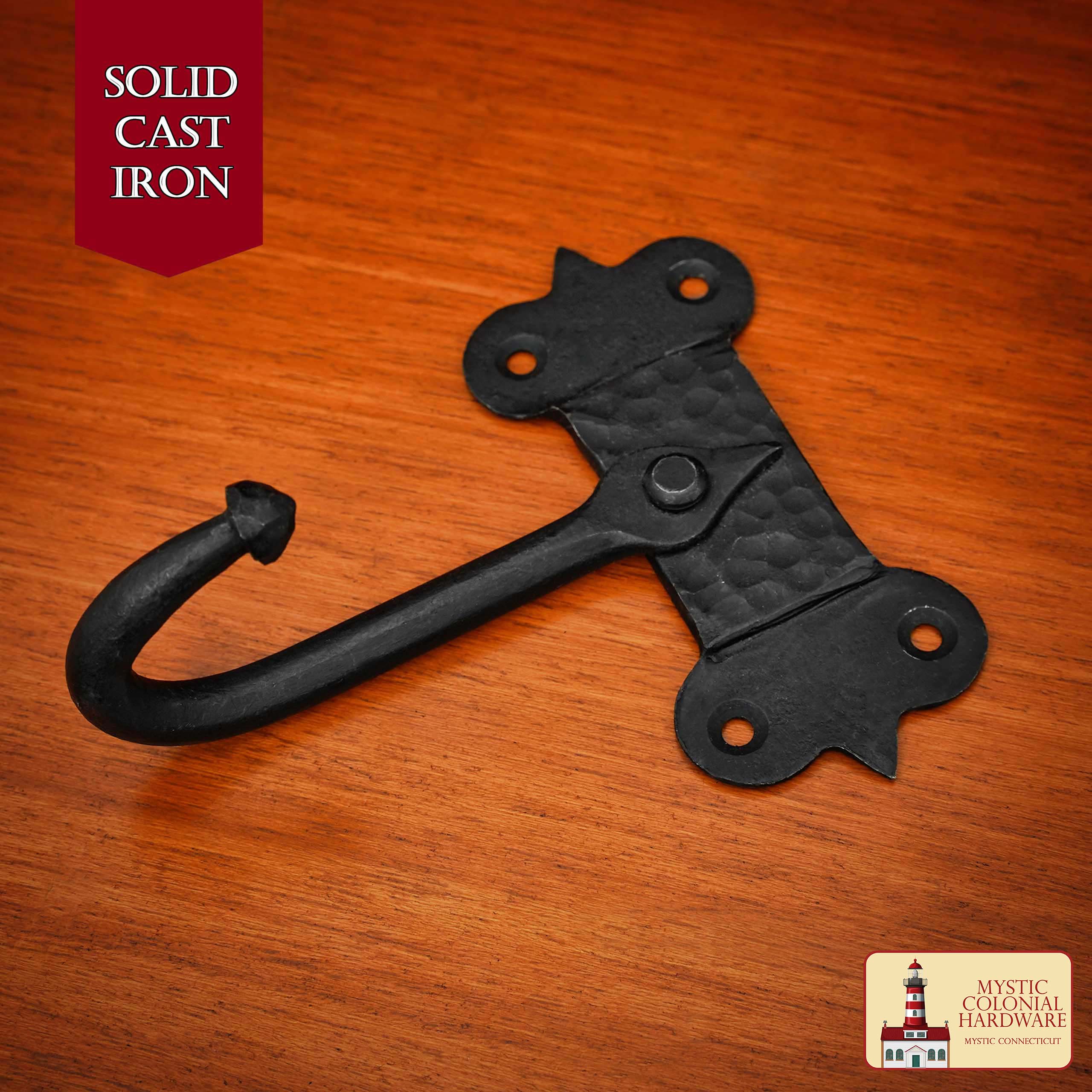 Imagen única de: Rústico de Hierro Fundido Ganchos de Pared, Heavy Duty Retro Utilidad Ganchos para Colgar el Abrigo, Bolsa, Toalla, Bata, Sombrero y Más, Acabado: Aceite Ennegrecido