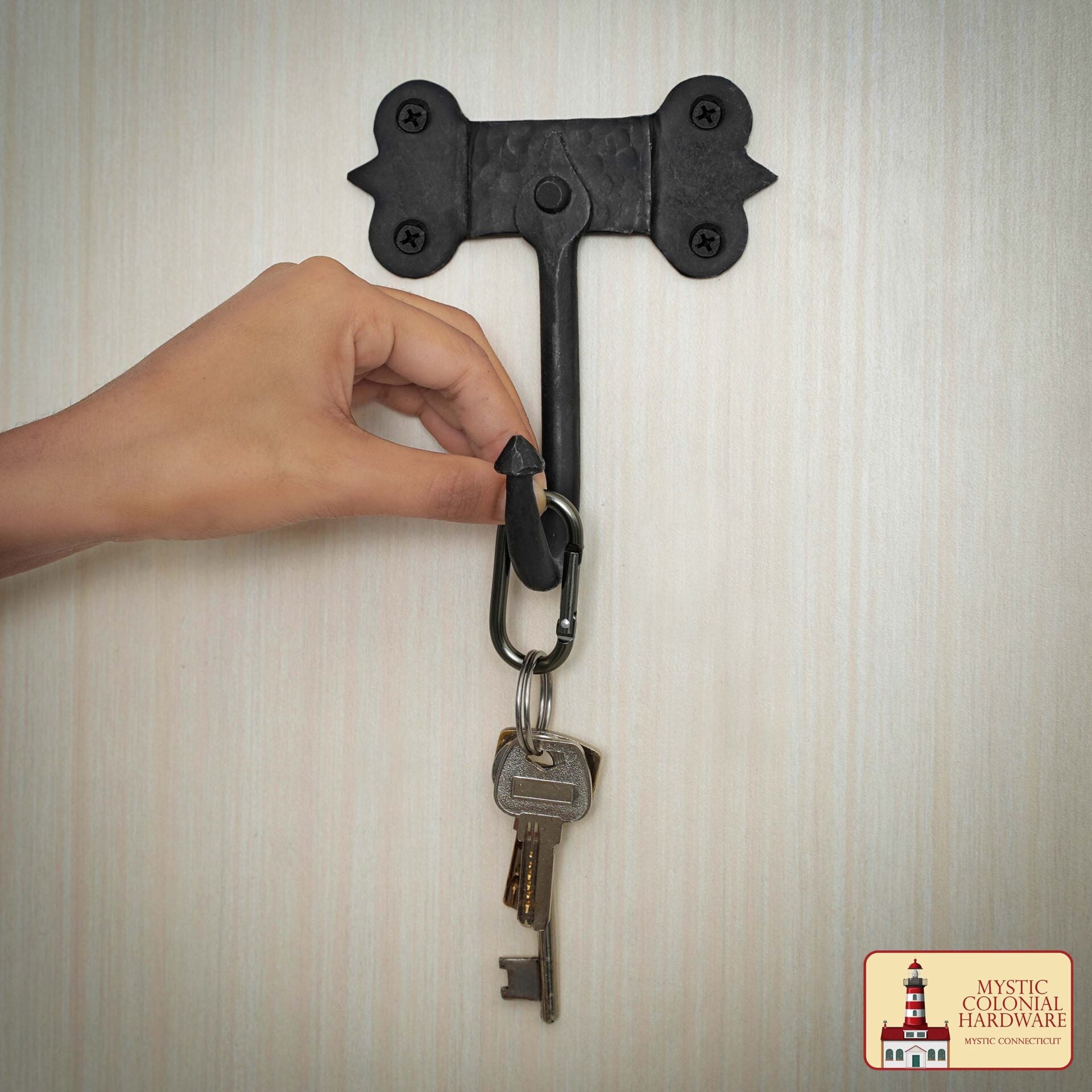 Imagen única de: Rústico de Hierro Fundido Ganchos de Pared, Heavy Duty Retro Utilidad Ganchos para Colgar el Abrigo, Bolsa, Toalla, Bata, Sombrero y Más, Acabado: Aceite Ennegrecido