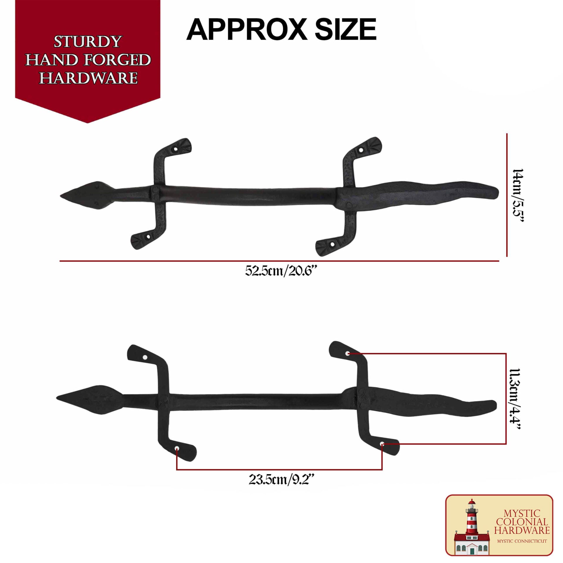 Imagen única de: Mystic Colonial Hardware Tirador de Puerta de Hierro Forjado a Mano - Tirador de Puerta Colonial Rústico con Diseño de Lagarto