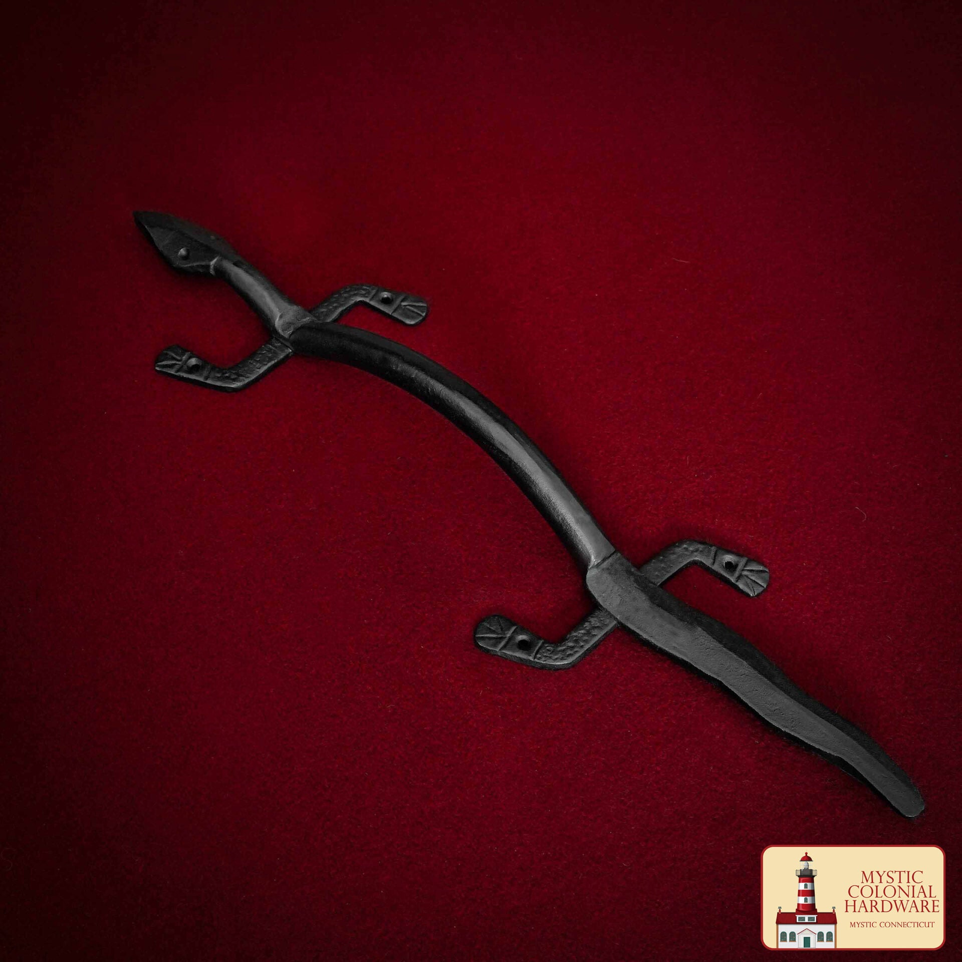 Imagen única de: Mystic Colonial Hardware Tirador de Puerta de Hierro Forjado a Mano - Tirador de Puerta Colonial Rústico con Diseño de Lagarto