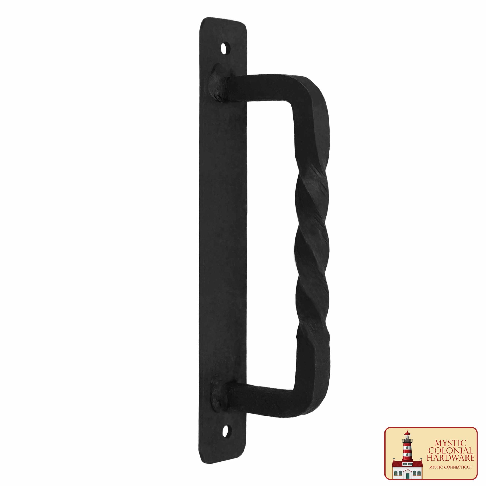 Imagen única de: Tirador de Puerta de Castillo Medieval, Hierro Macizo Forjado a Mano Ennegrecido Al Aceite, 16,2 Cm