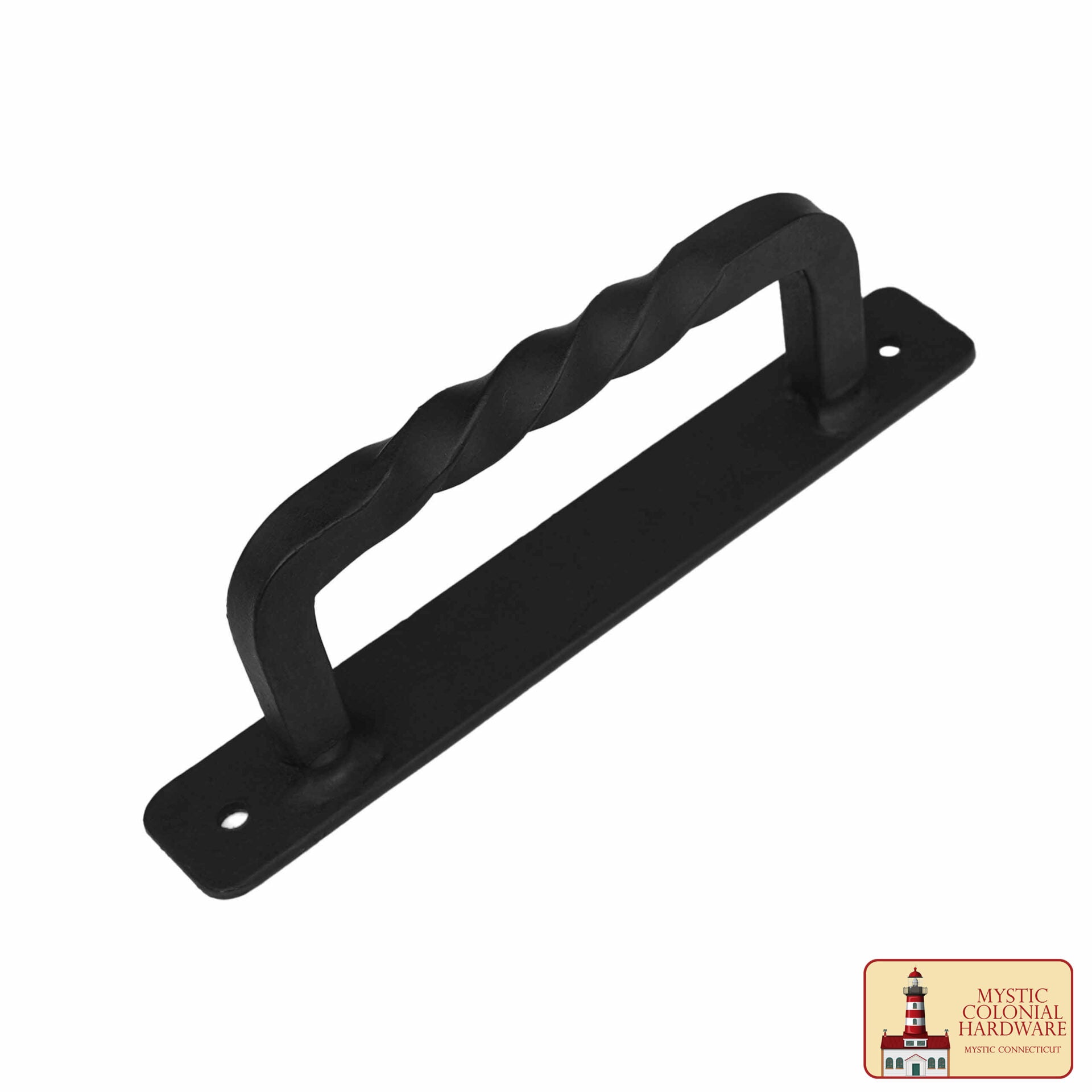 Imagen única de: Tirador de Puerta de Castillo Medieval, Hierro Macizo Forjado a Mano Ennegrecido Al Aceite, 16,2 Cm