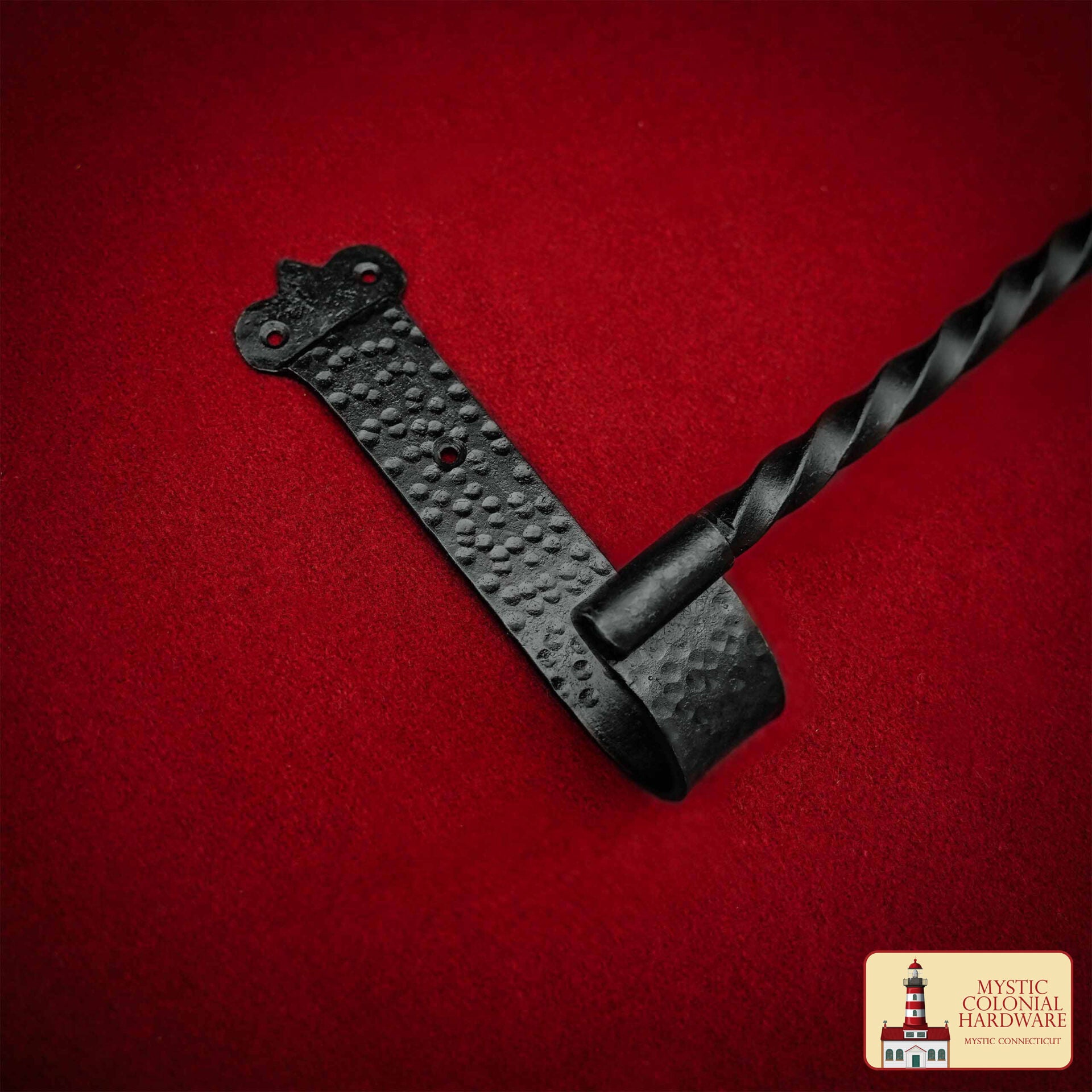 Imagen única de: Mystic Colonial Hardware Rustic Twist Iron Bar - Toallero de Baño Negro Forjado a Mano con Soportes de Montaje Martillados