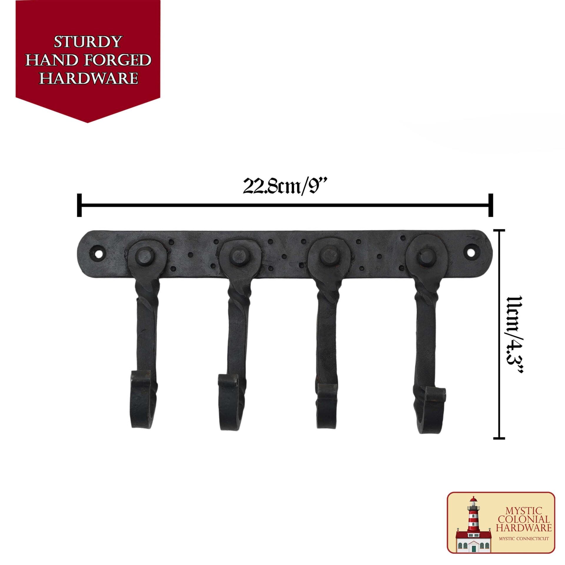 Imagen única de: Mystic Colonial Hardware Rústico de Hierro Fundido Ganchos de Pared - Pesado Aceite Ennegrecido Utilidad Estante para Abrigos, Bolsos, Toallas, Batas y Sombreros