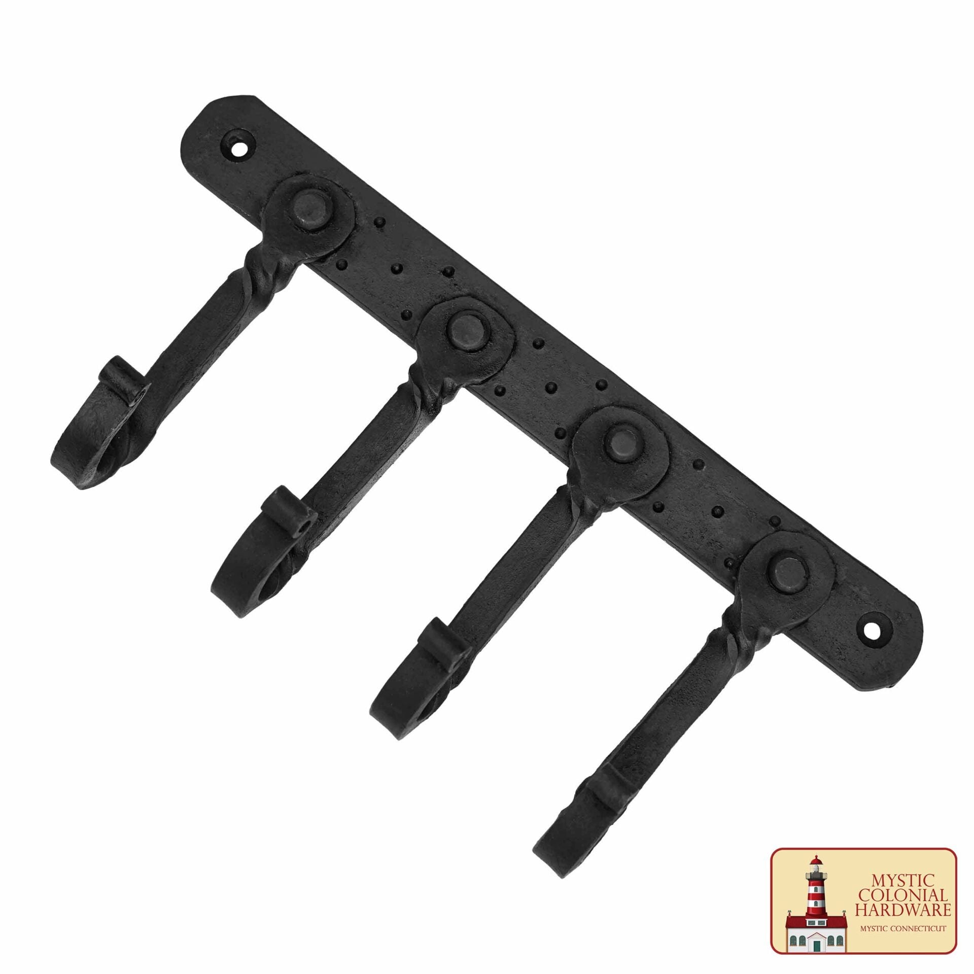 Imagen única de: Mystic Colonial Hardware Rústico de Hierro Fundido Ganchos de Pared - Pesado Aceite Ennegrecido Utilidad Estante para Abrigos, Bolsos, Toallas, Batas y Sombreros